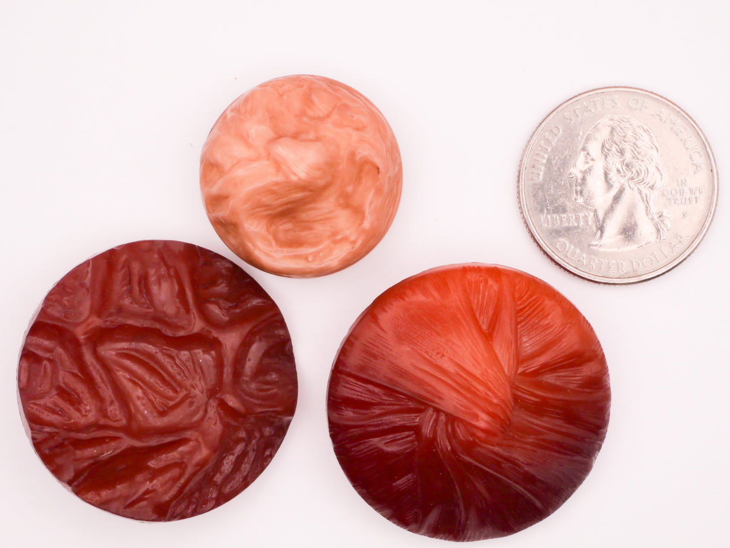 Twisted Fabric Look Vintage Plastic Button Various 25-33mm