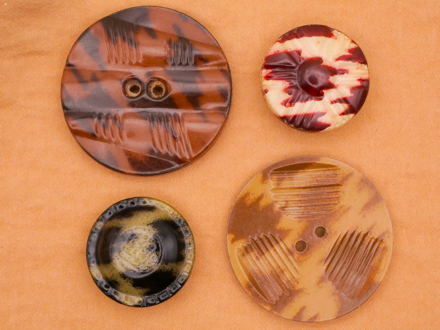 Ikat Tribal Celluloid Early Plastic Button Various 23-36mm