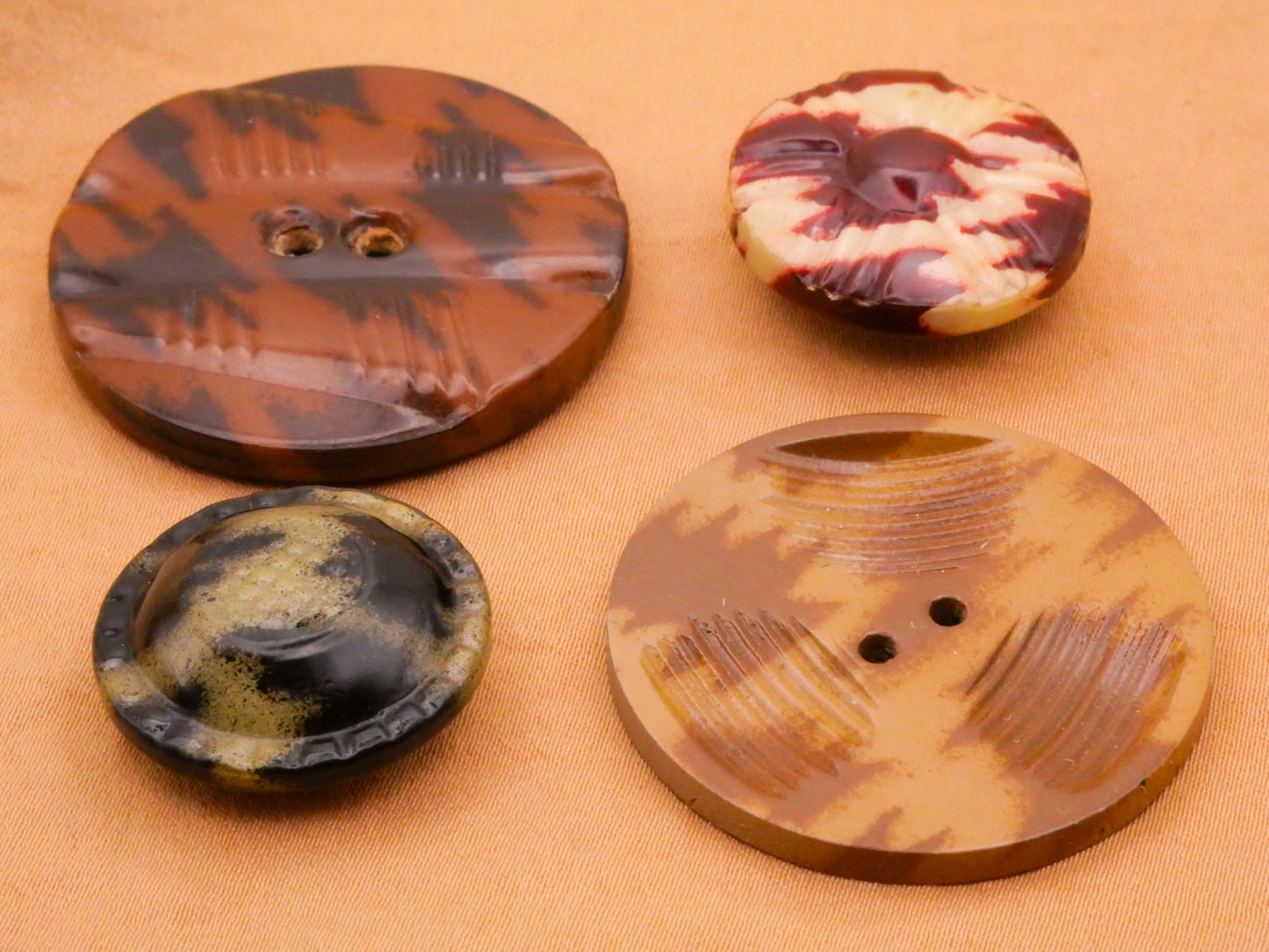 Ikat Tribal Celluloid Early Plastic Button Various 23-36mm