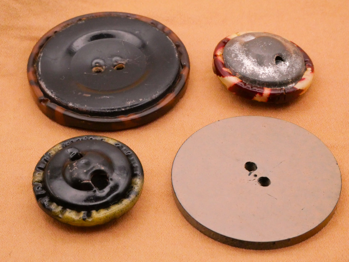 Ikat Tribal Celluloid Early Plastic Button Various 23-36mm