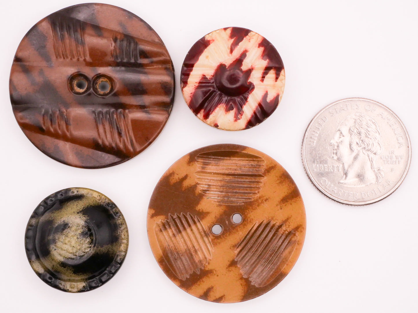 Ikat Tribal Celluloid Early Plastic Button Various 23-36mm