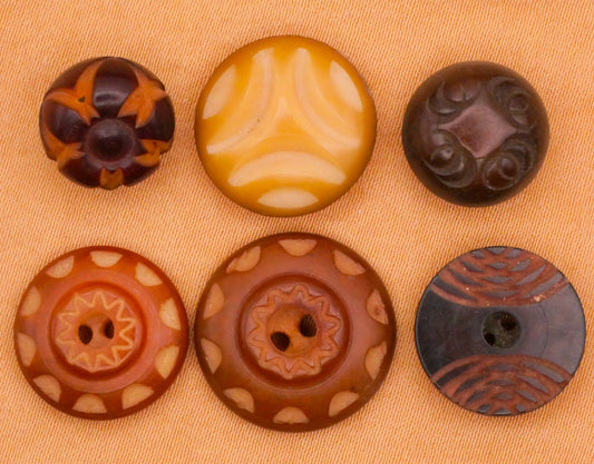 Tribal Carved Vegetable Ivory Tagua Nut Vintage Button Various 11-17mm
