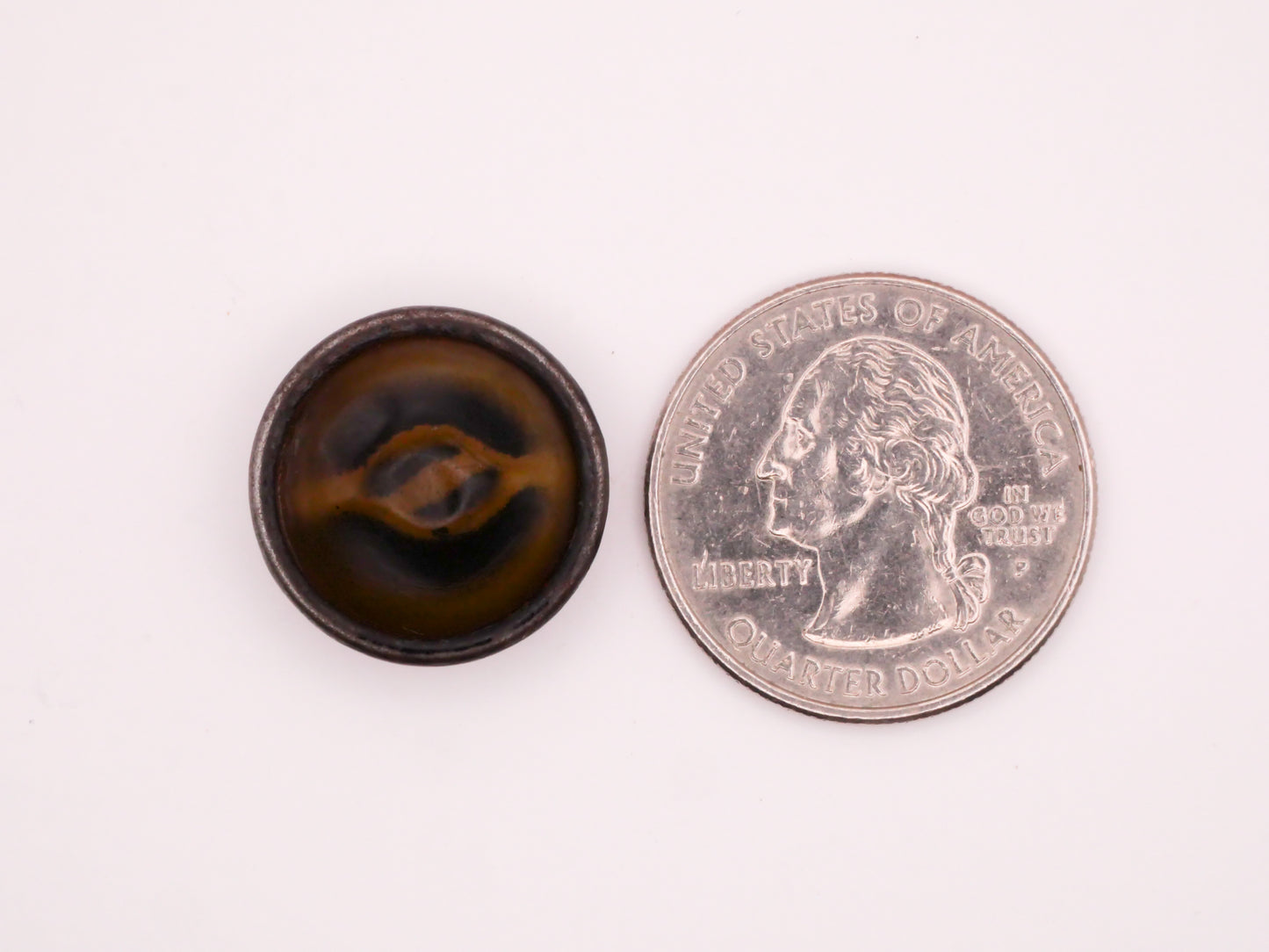 Tribal Eye Conical Bubble Celluloid Metal Pair of Buttons 19mm