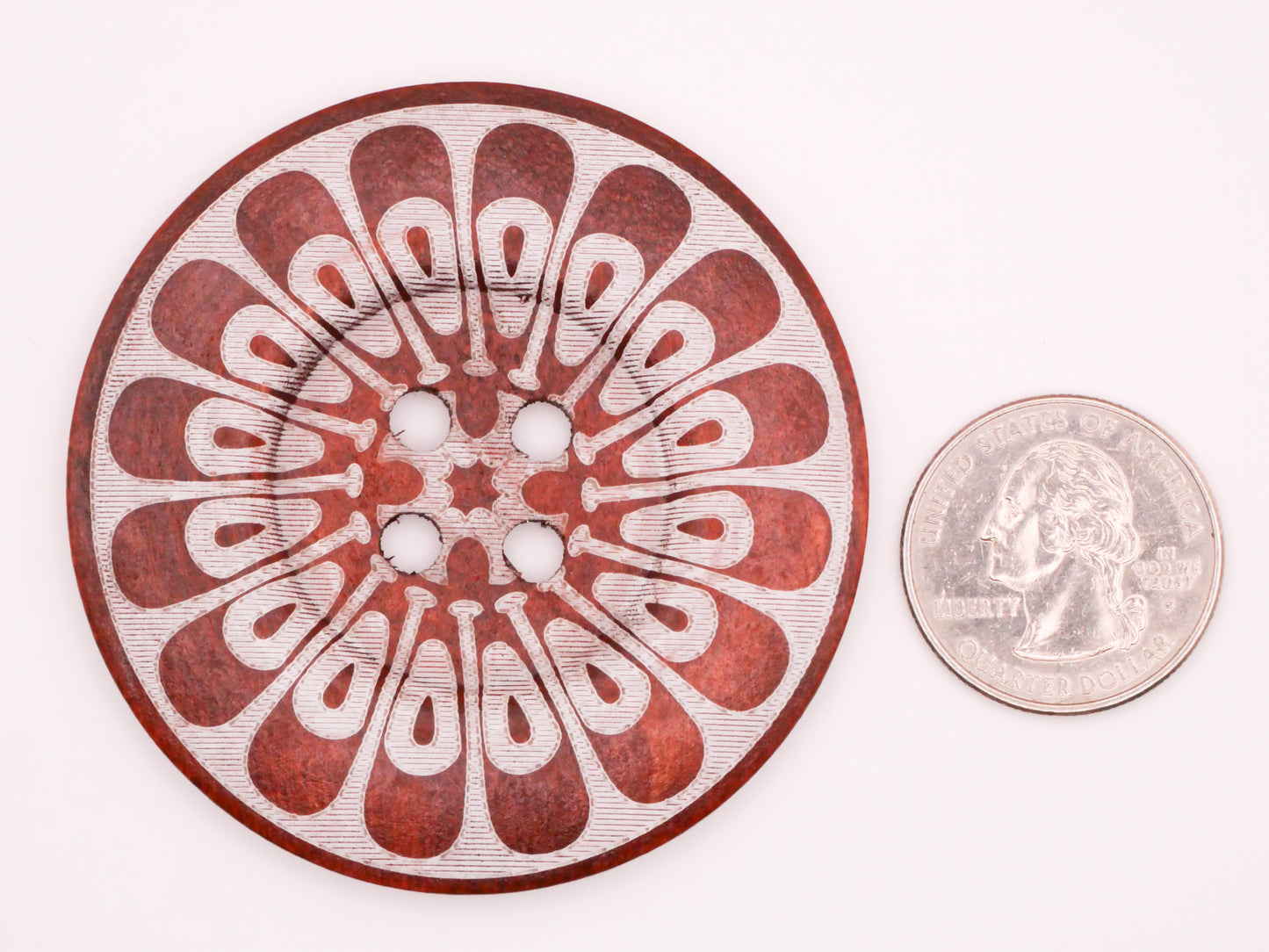 Tribal Design Wood Extra-Large Button Various 60mm