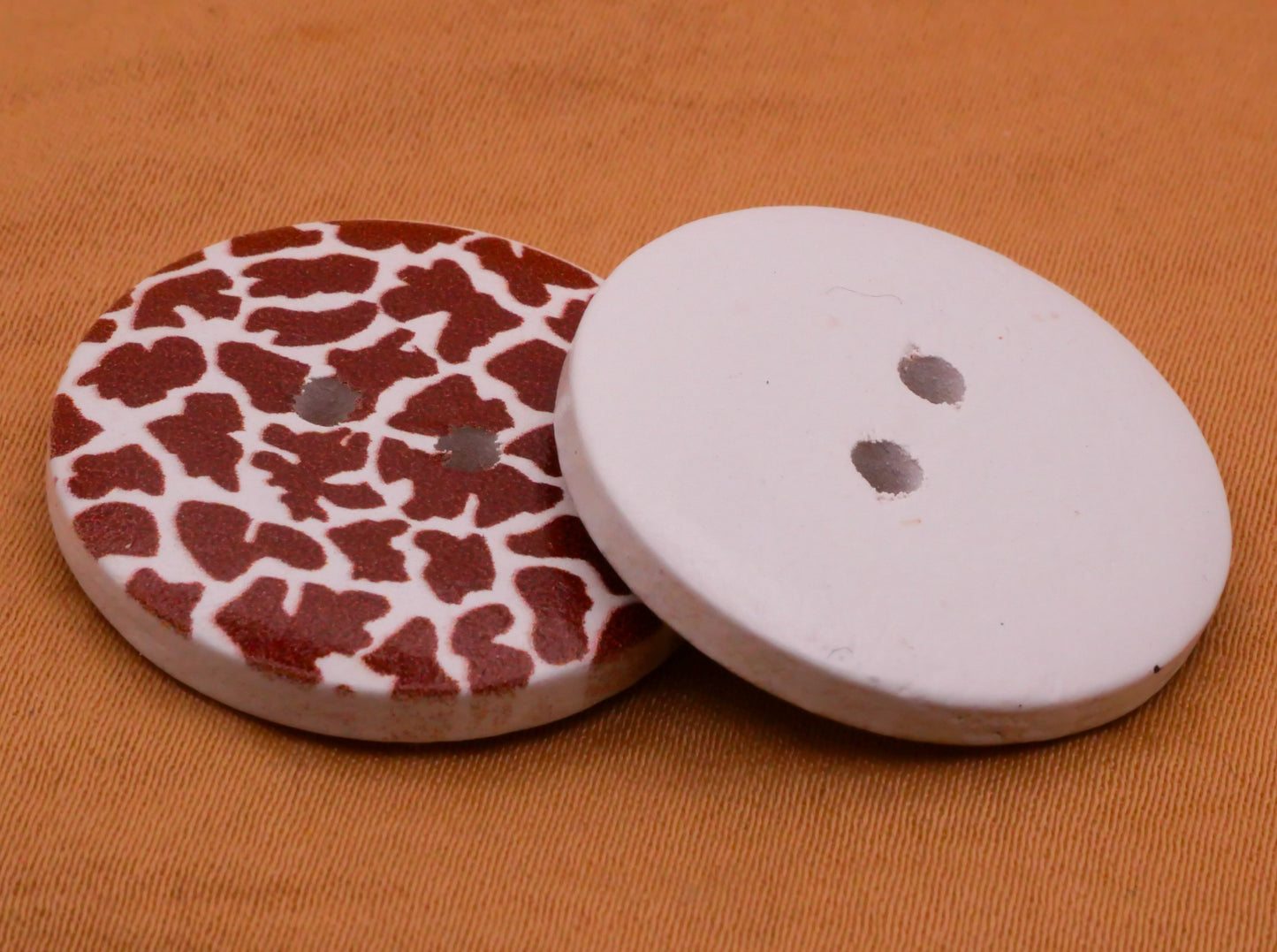 Animal Print Safari Wood Set of Ten Buttons 25mm