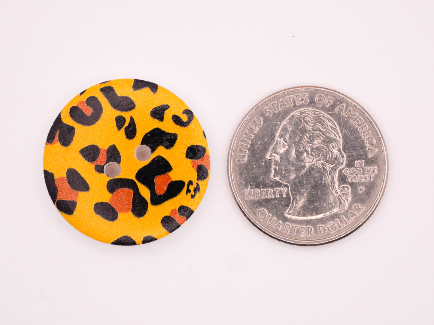 Animal Print Safari Wood Set of Ten Buttons 25mm