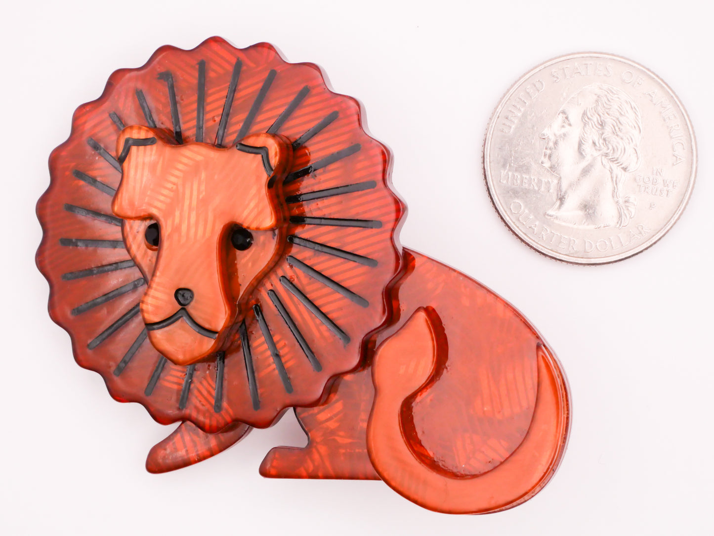Lion Mane Big Cat Large Acrylic Plastic Button 49x63mm