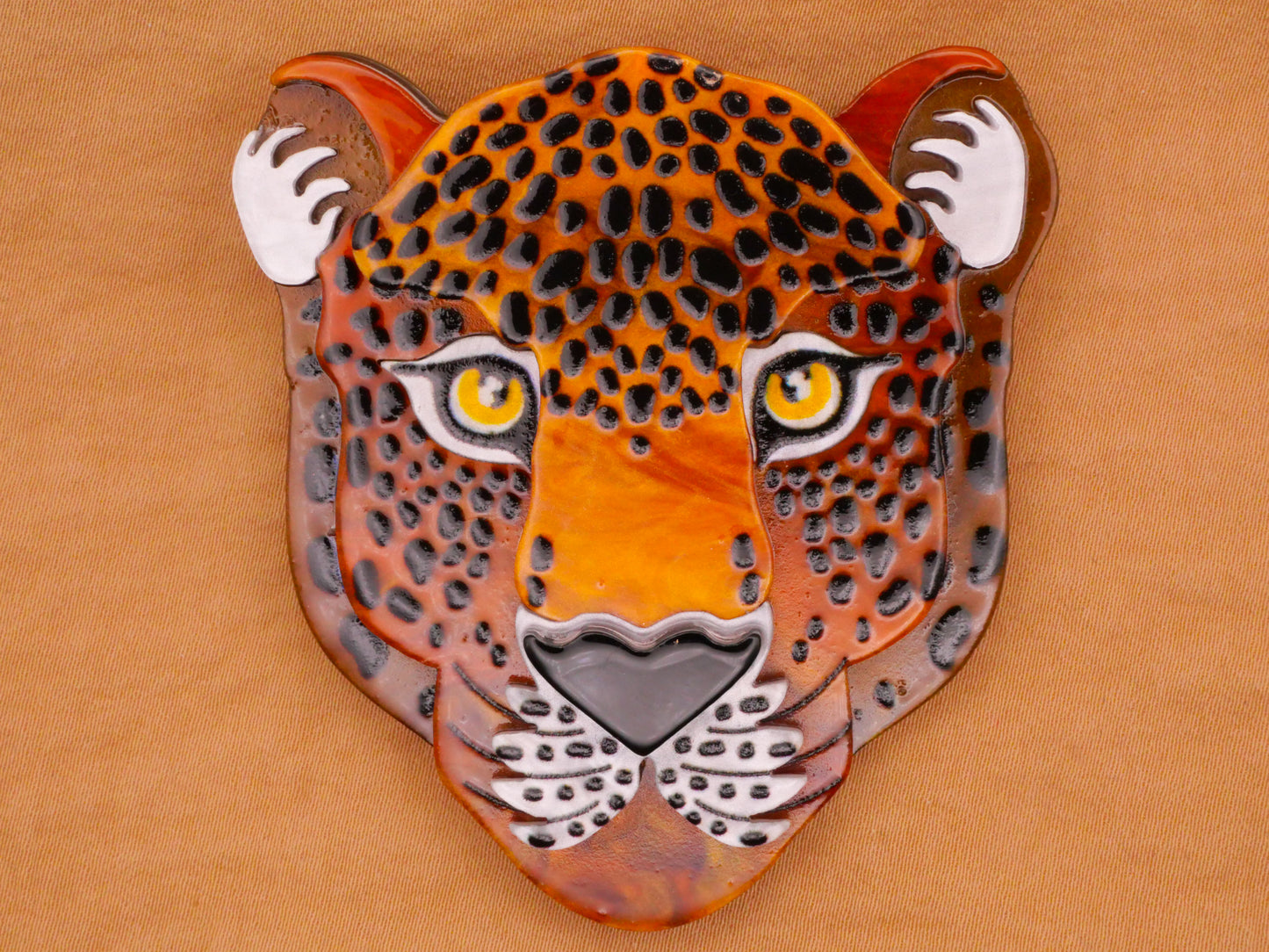 Cheetah Leopard Big Cat Large Acrylic Plastic Button 55x60mm