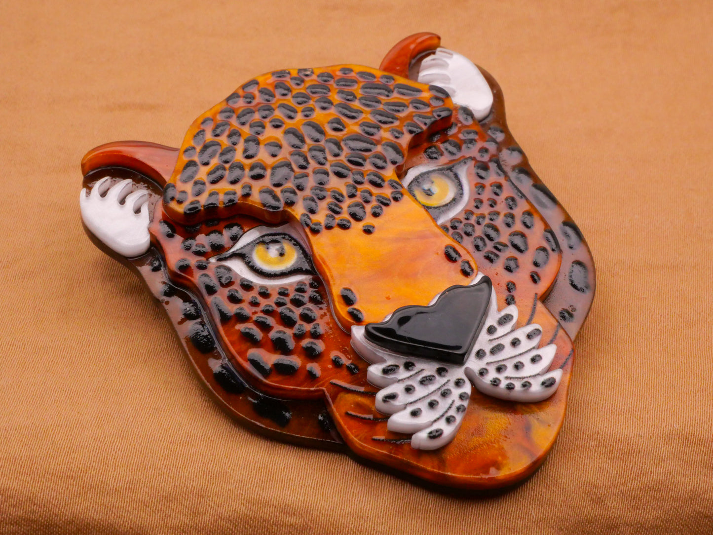 Cheetah Leopard Big Cat Large Acrylic Plastic Button 55x60mm