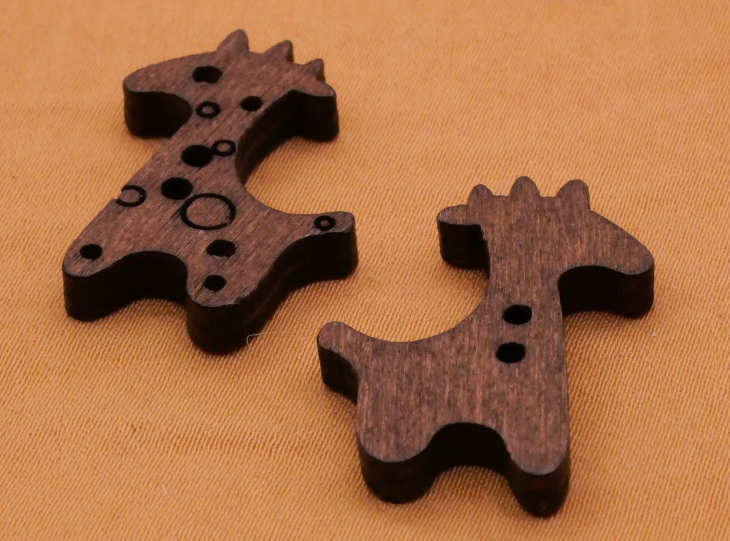 Giraffe Laser Cut Wood Set of Five Buttons 20x25mm