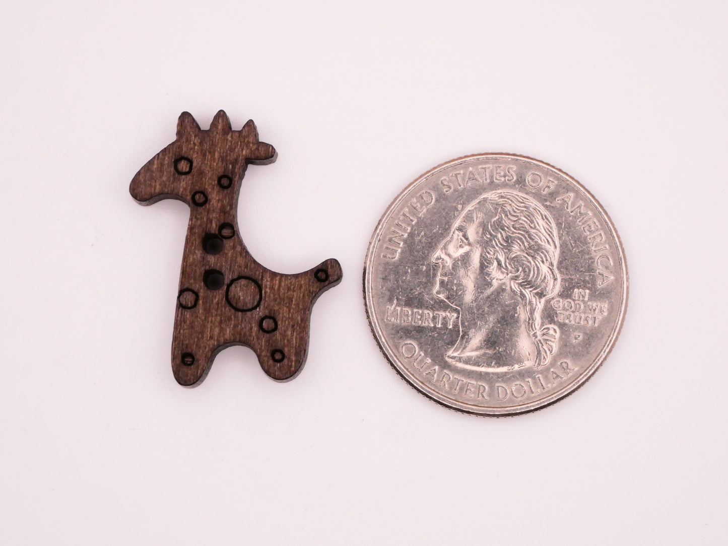 Giraffe Laser Cut Wood Set of Five Buttons 20x25mm