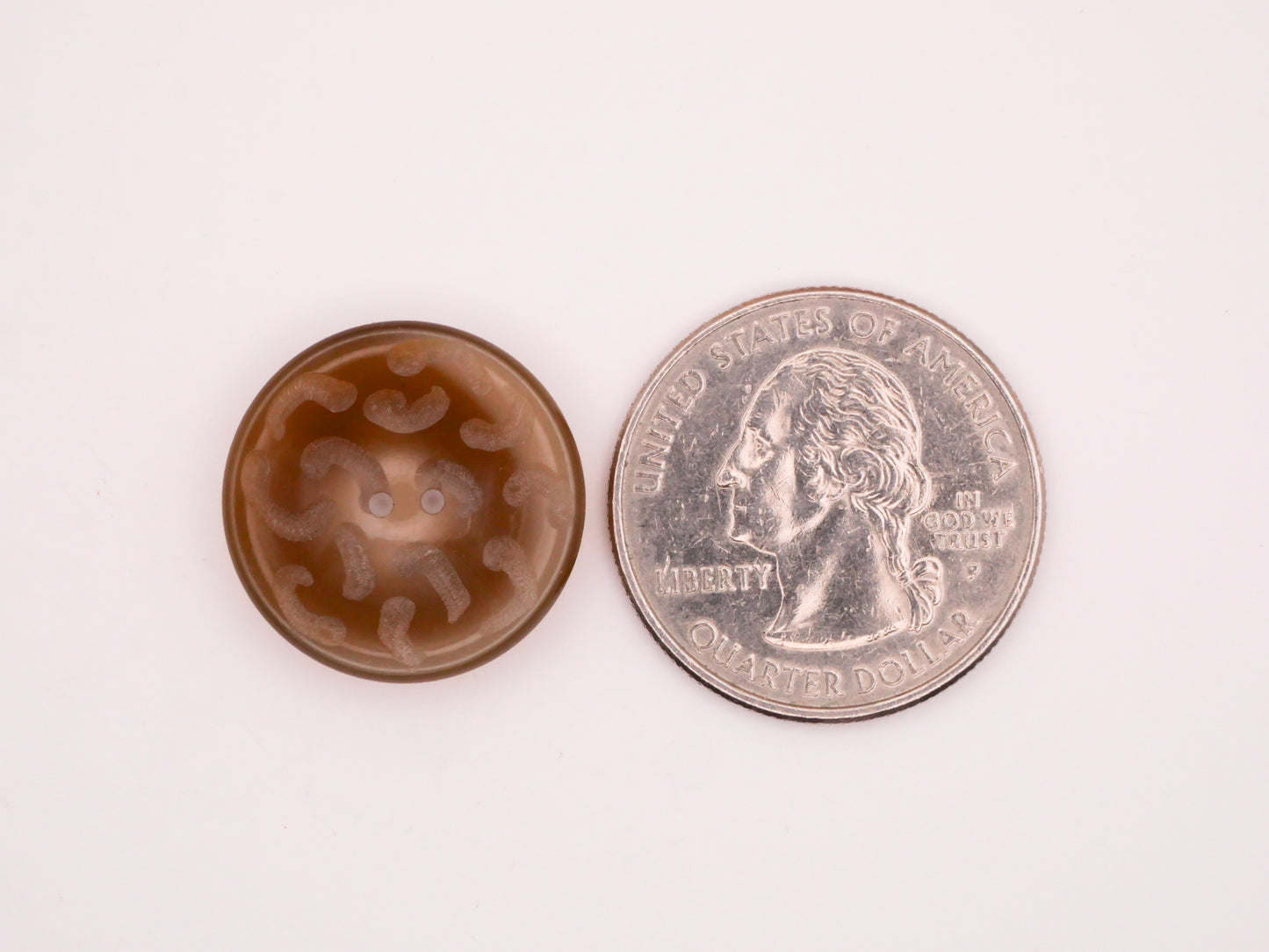 Squiggle Carved Champagne Plastic Pair of Buttons 20mm