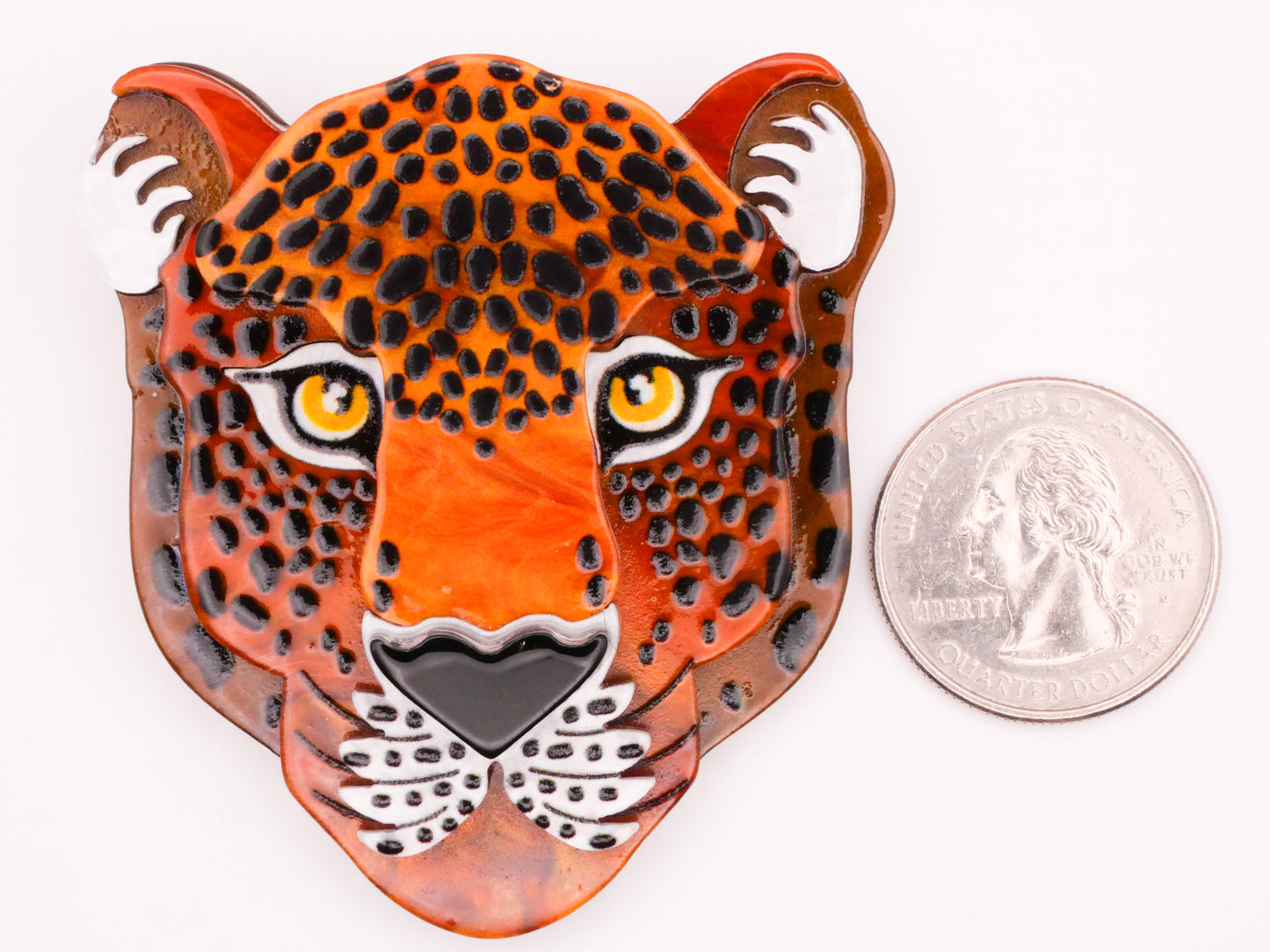 Cheetah Leopard Big Cat Large Acrylic Plastic Button 55x60mm