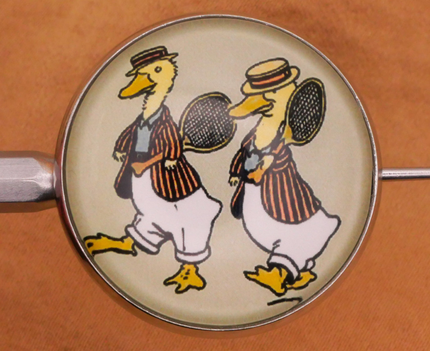 Cecil Aldins Merry Party Animal Illustration Glass Silver Metal Button Various 27mm