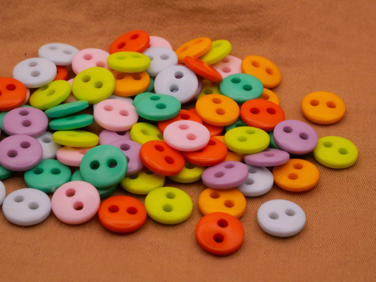 Candy Dot Colorful Tiny Plastic Set of Seventy Buttons 8mm
