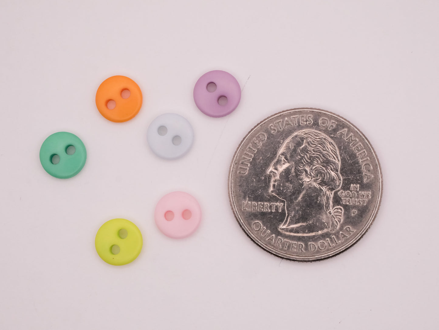 Candy Dot Colorful Tiny Plastic Set of Seventy Buttons 8mm