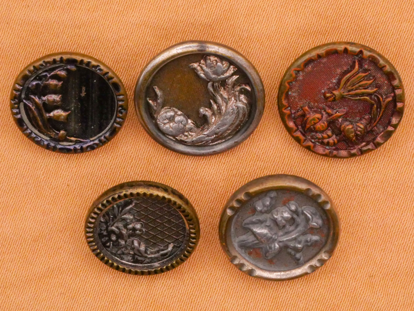 Flower Floral Design Victorian Metal Button Various 13-15mm