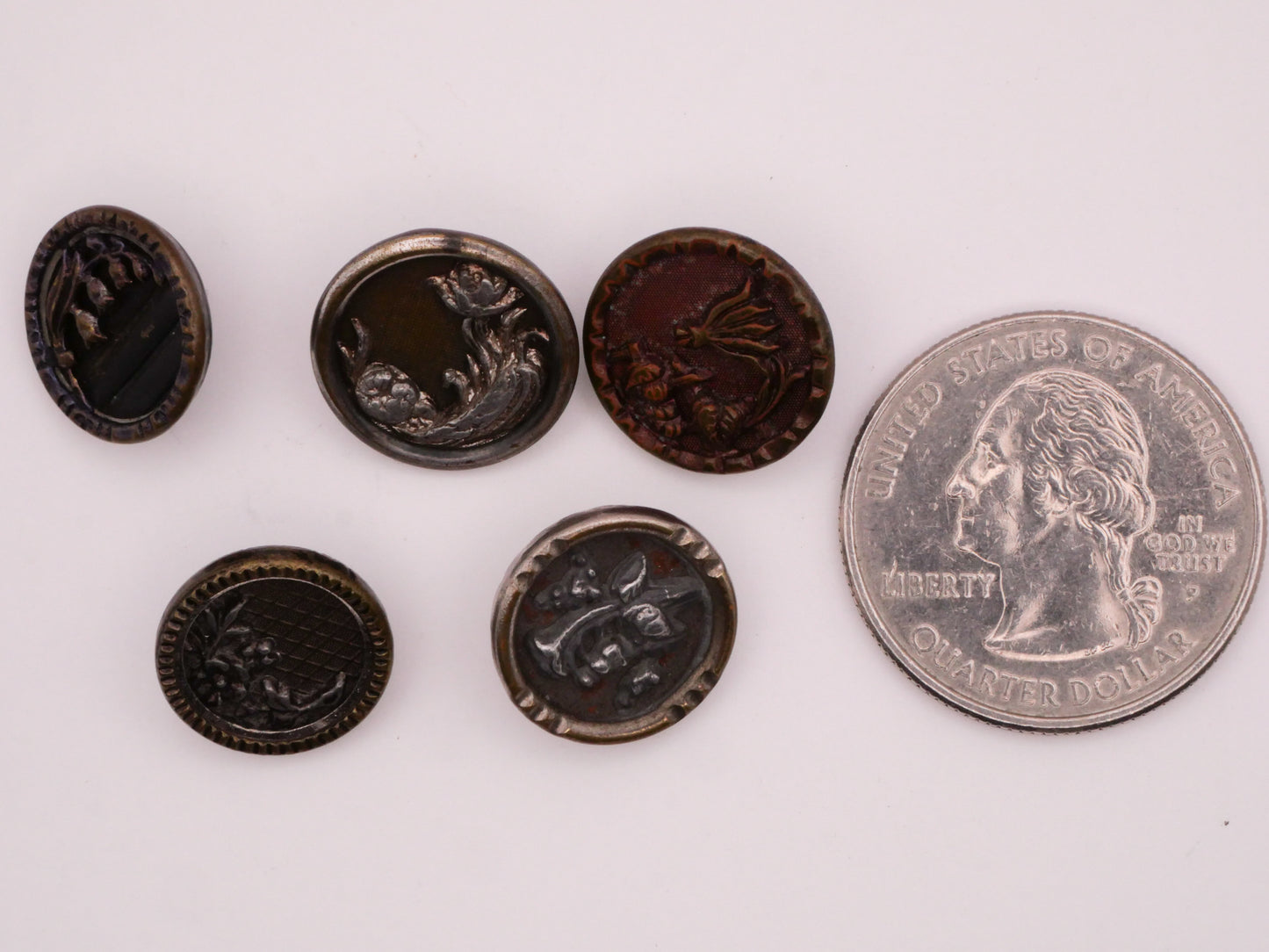 Flower Floral Design Victorian Metal Button Various 13-15mm