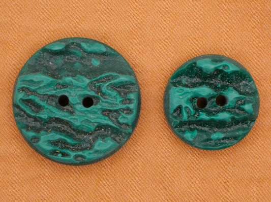 Wood Texture Look Emerald Green Vintage Plastic Button Various 19-25mm