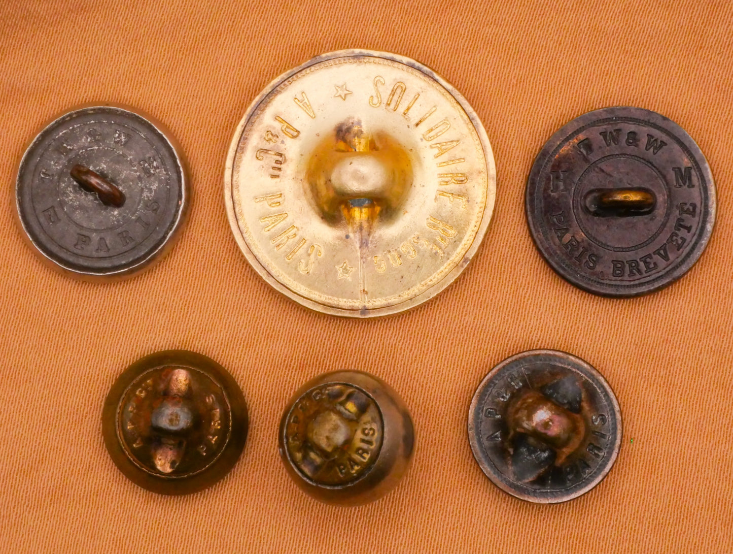 Flower Florals Paris Backmark French Metal Button Various 11-23mm