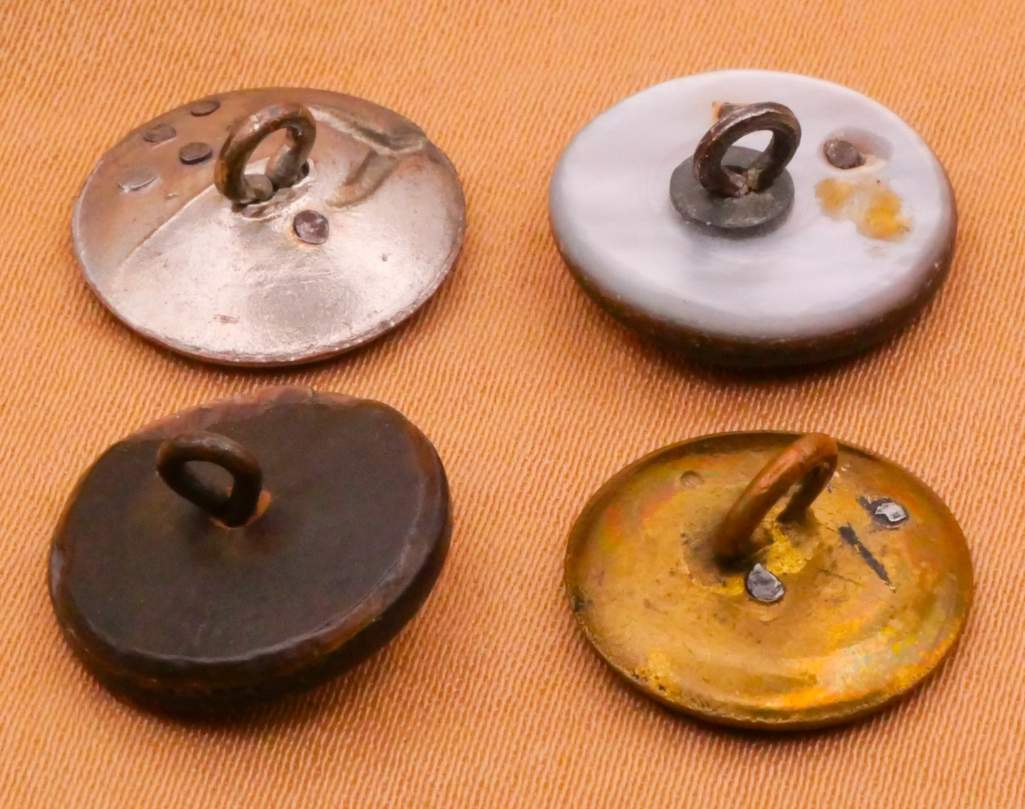 Foliage Steel-Cut Metal or Mother of Pearl Button Various 14-15mm