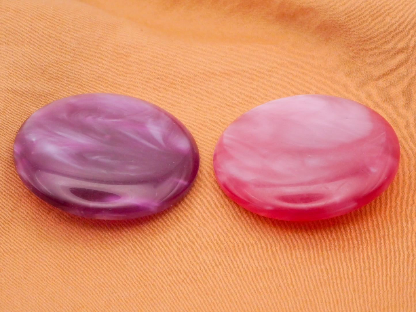 Pearlized Purple or Pink Vintage Large Plastic Button Various 41mm