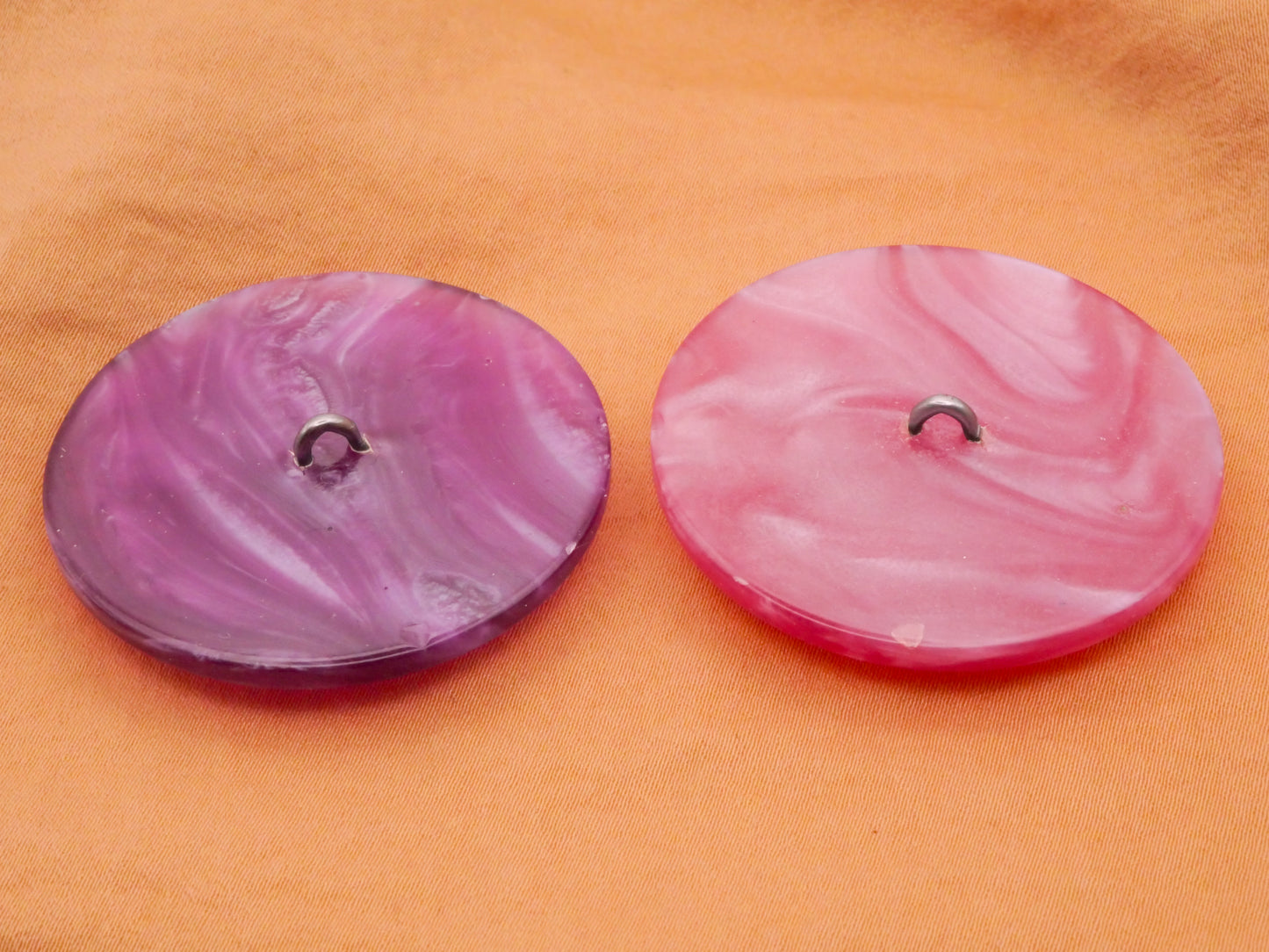 Pearlized Purple or Pink Vintage Large Plastic Button Various 41mm