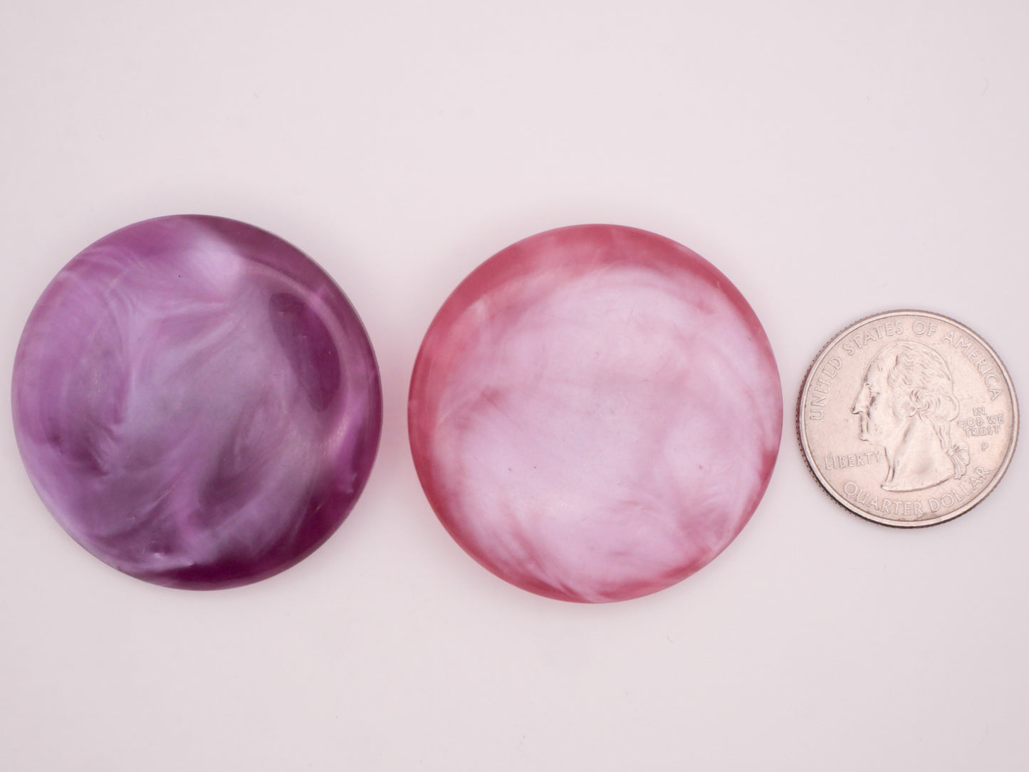 Pearlized Purple or Pink Vintage Large Plastic Button Various 41mm