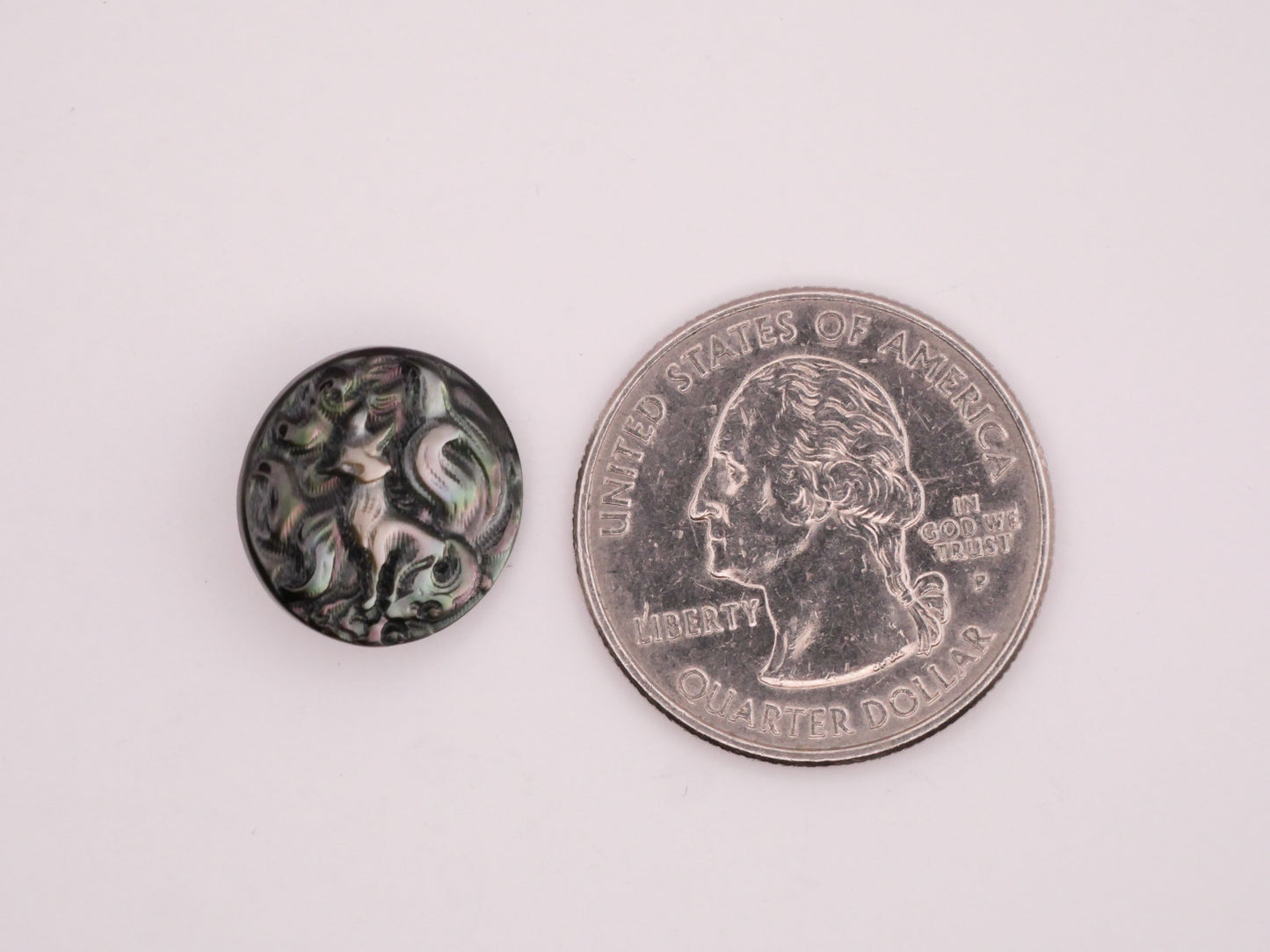 Fox Carved Mother of Pearl Shell Button Various 15mm