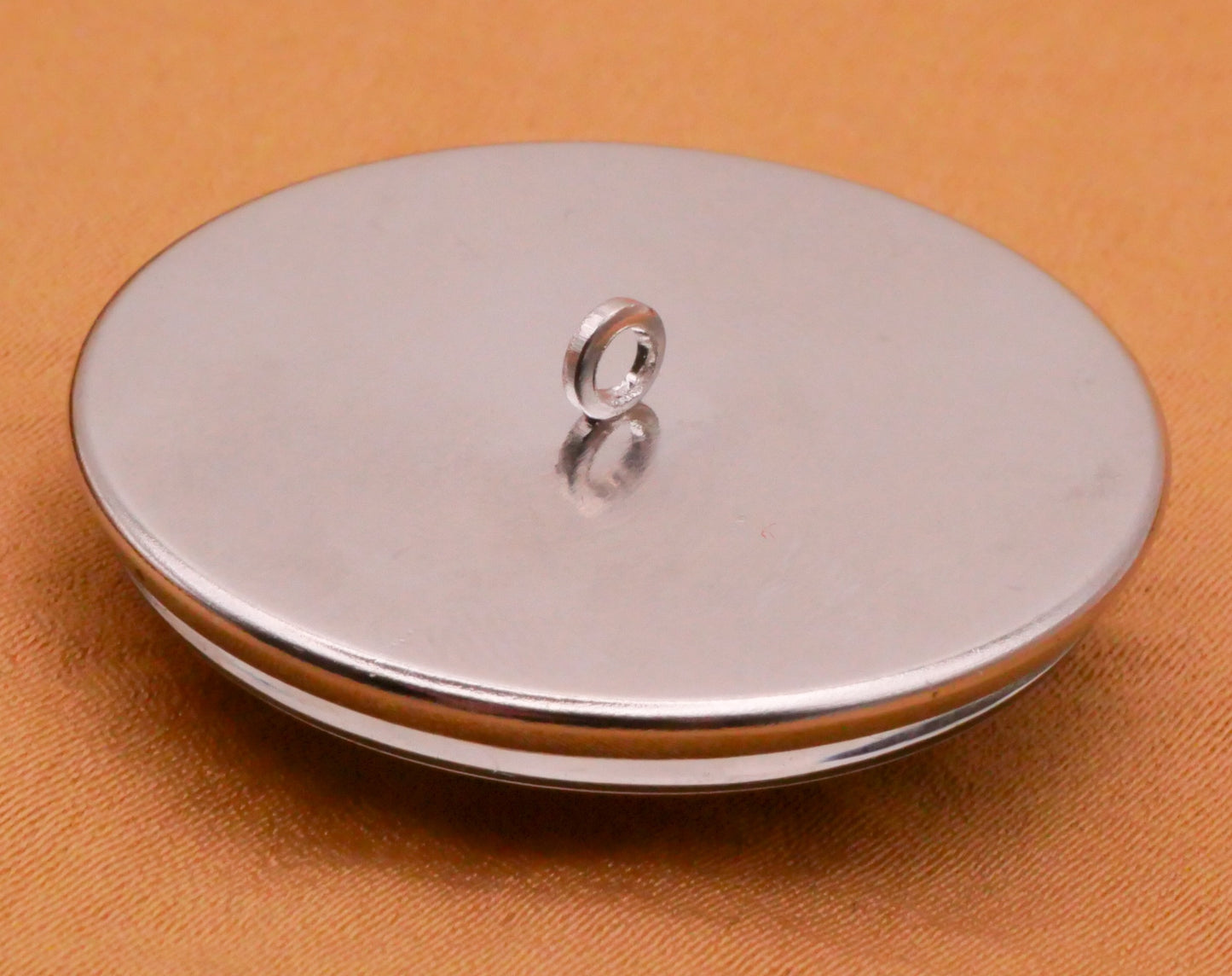Fairy Chariot Butterfly Glass Dome Silver Metal Button 32mm