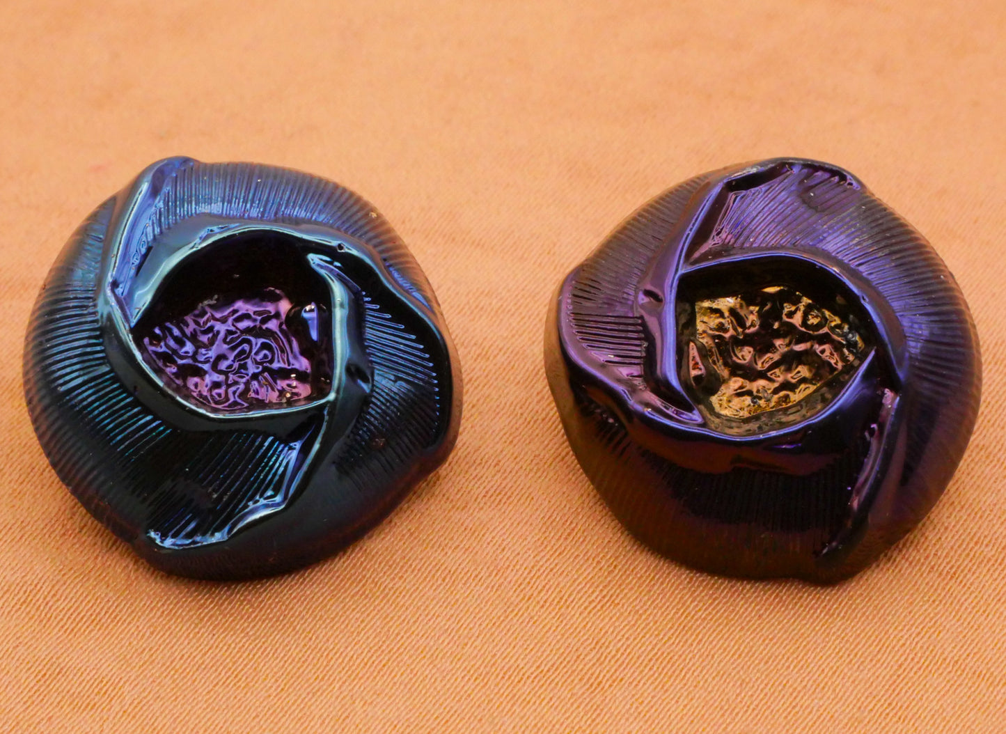 Seed Pod Iridescent Blue Purple Plastic Button Various 21mm