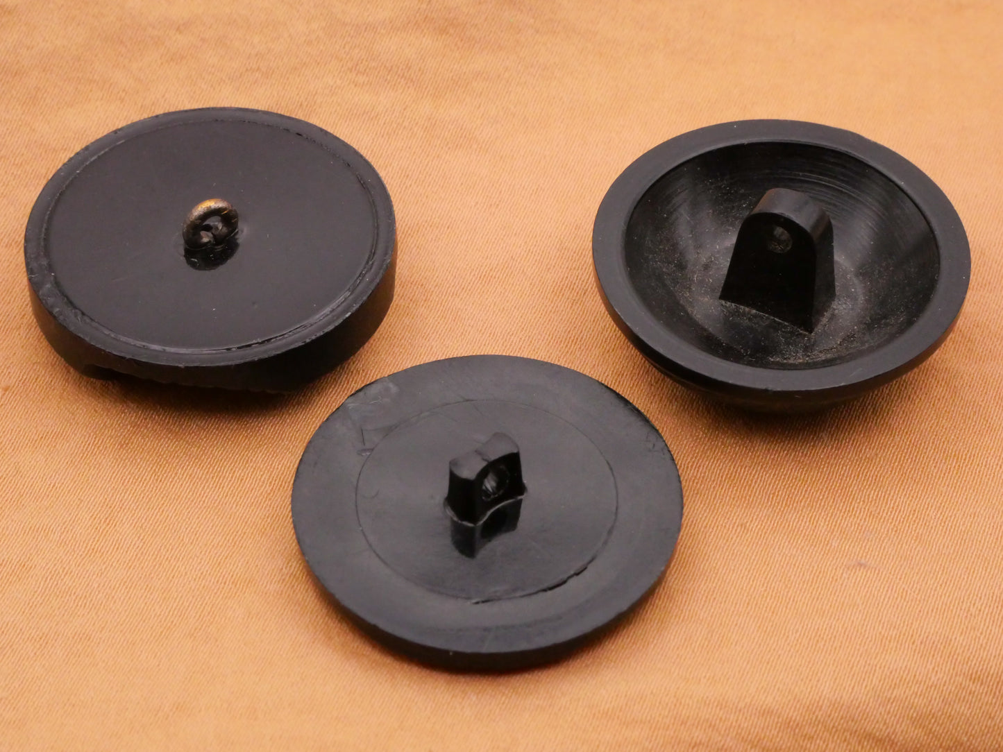 Texture Black Plastic Vintage Button Various 27-28mm
