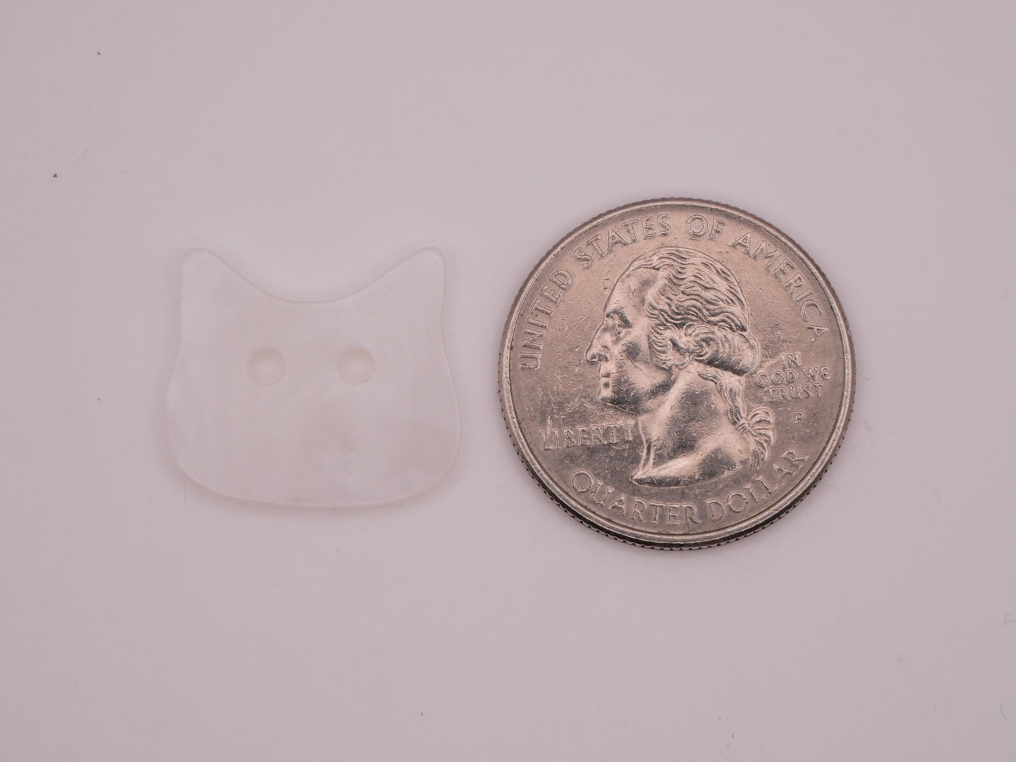 Cat Kitty Face Pearlized Plastic Pair of Buttons 18x20mm