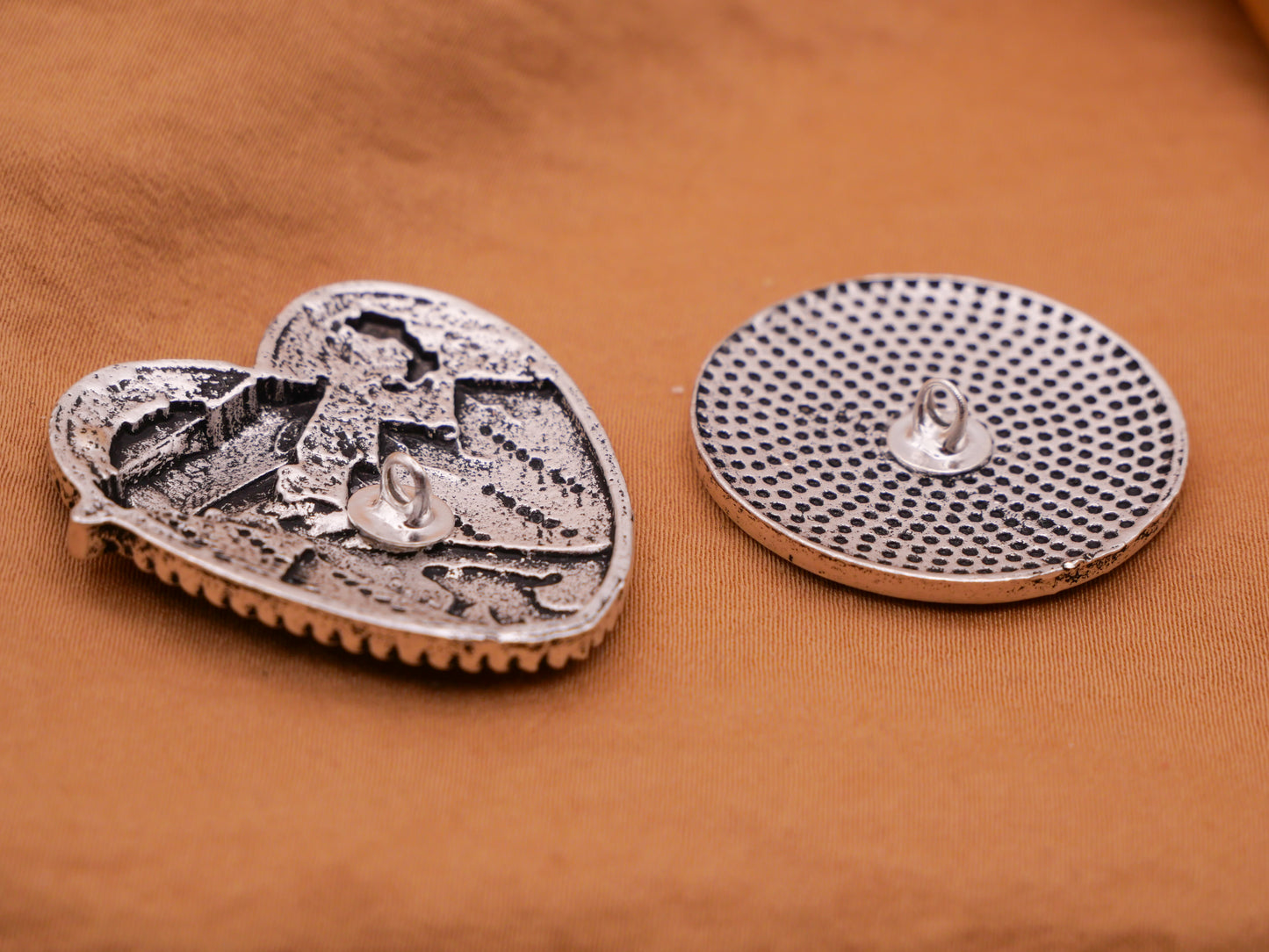 Sasquatch Moon Sci-Fi Antiqued Silver Metal Button Various 29-34mm