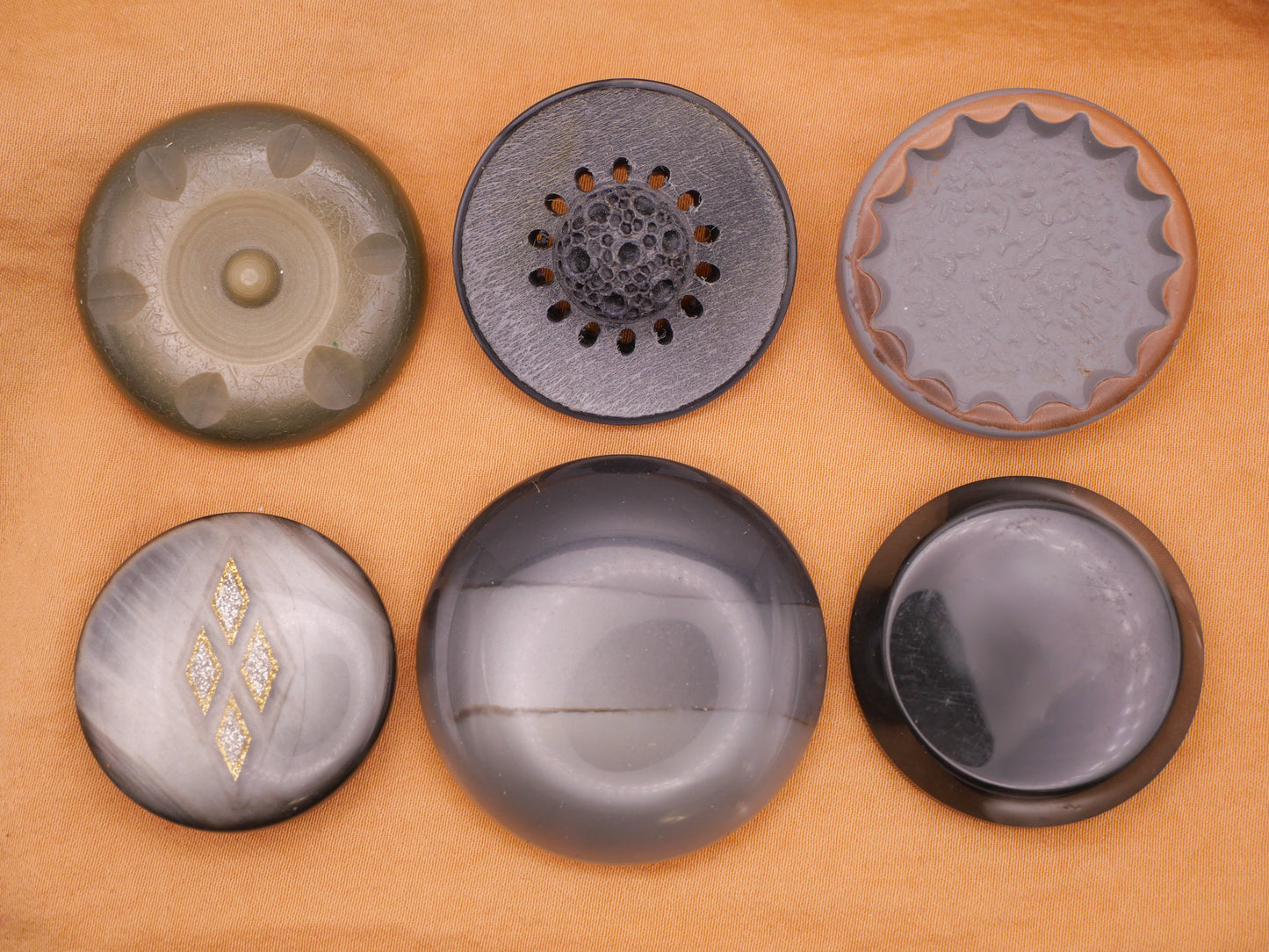 Grey Gray Vintage Plastic Button Various 30-39mm