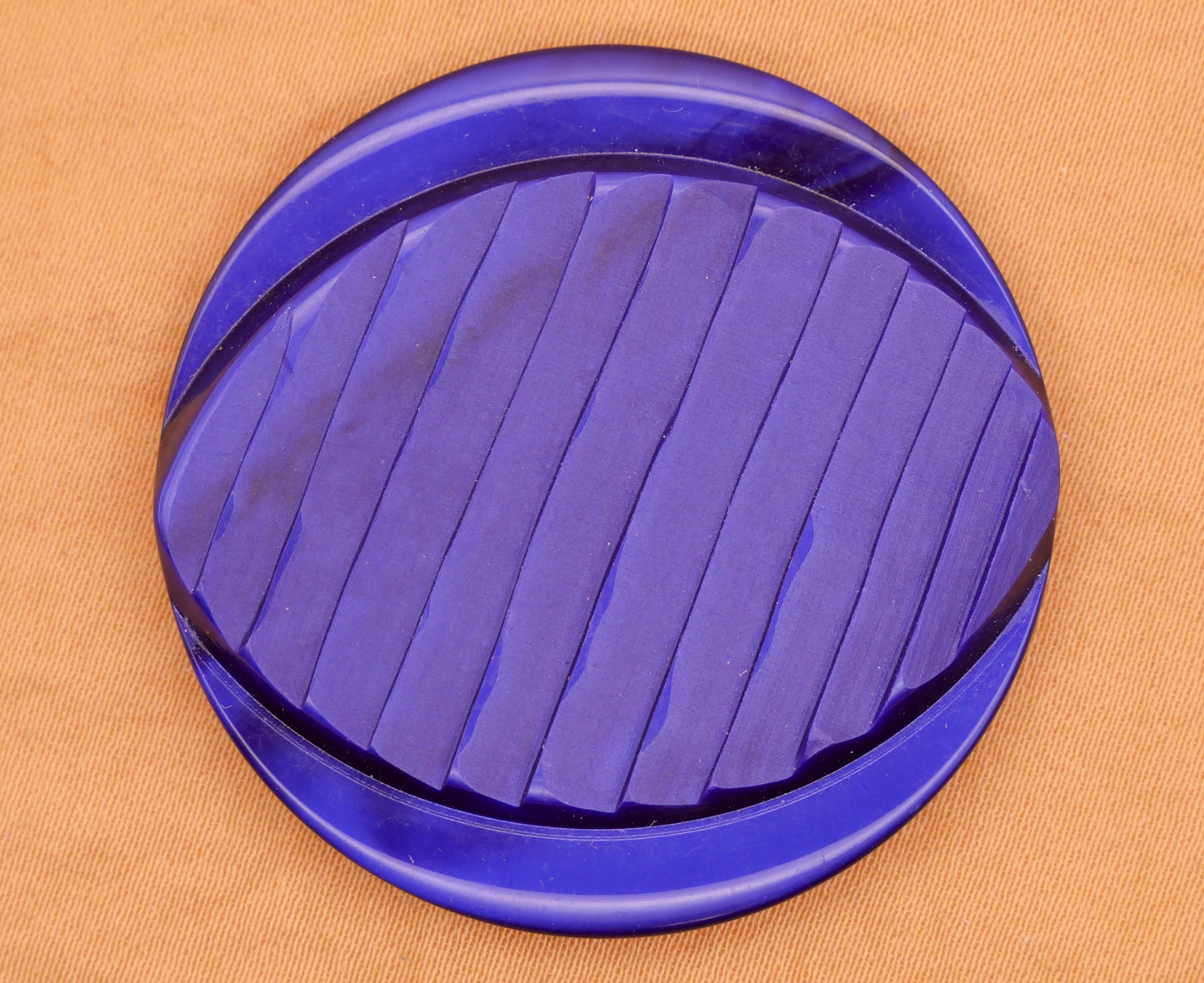 Purple Ridge Eye Shape Vintage Large Plastic Button 40mm