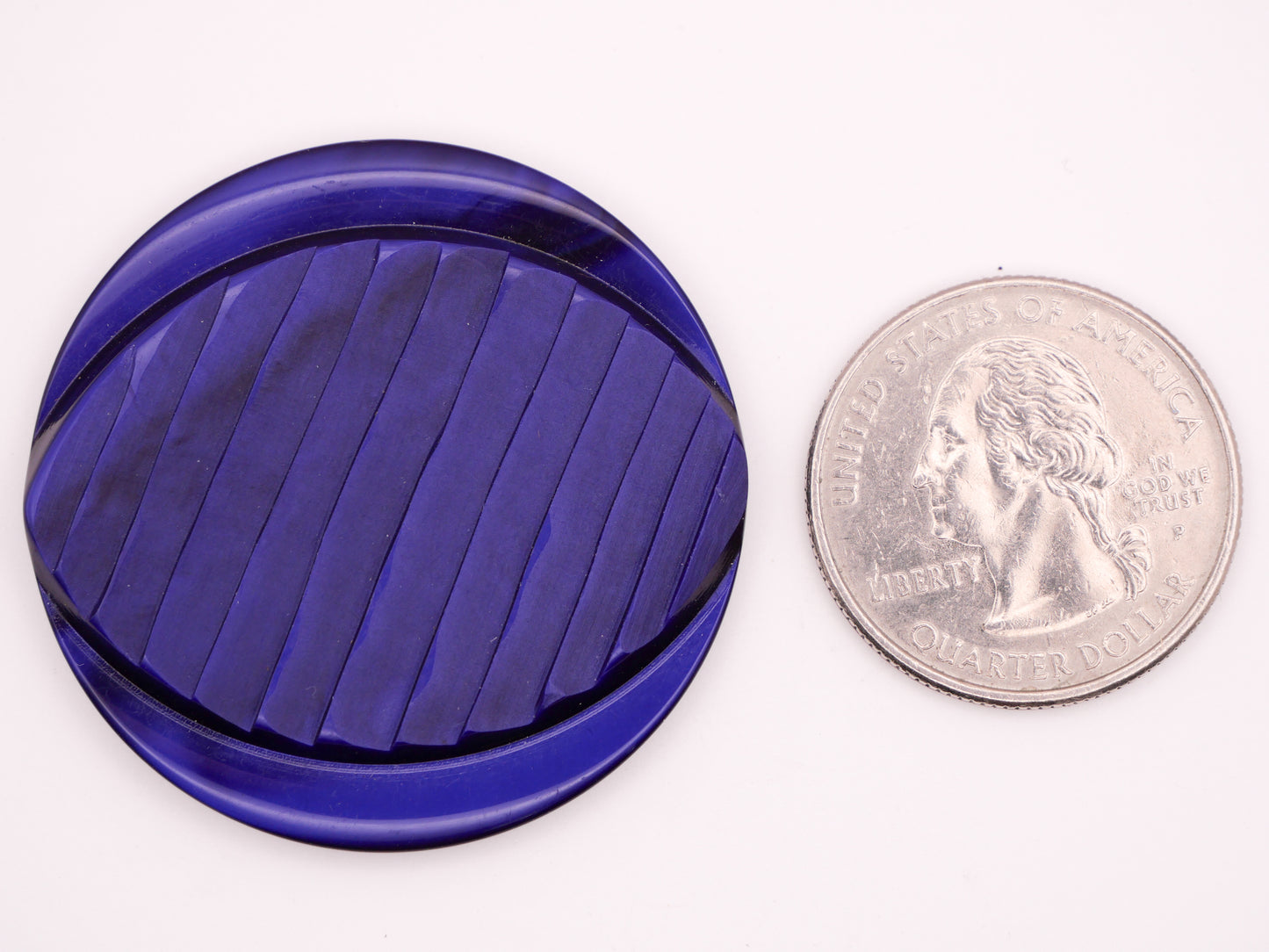 Purple Ridge Eye Shape Vintage Large Plastic Button 40mm
