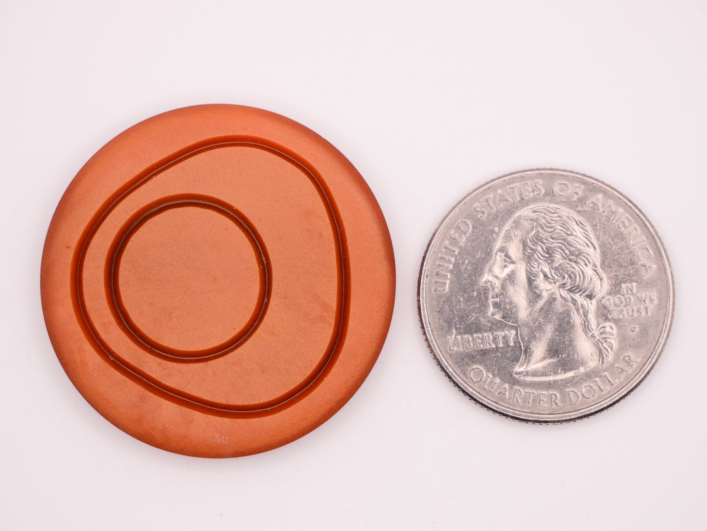 Topography Look Orange Vintage Plastic Large Button 33mm