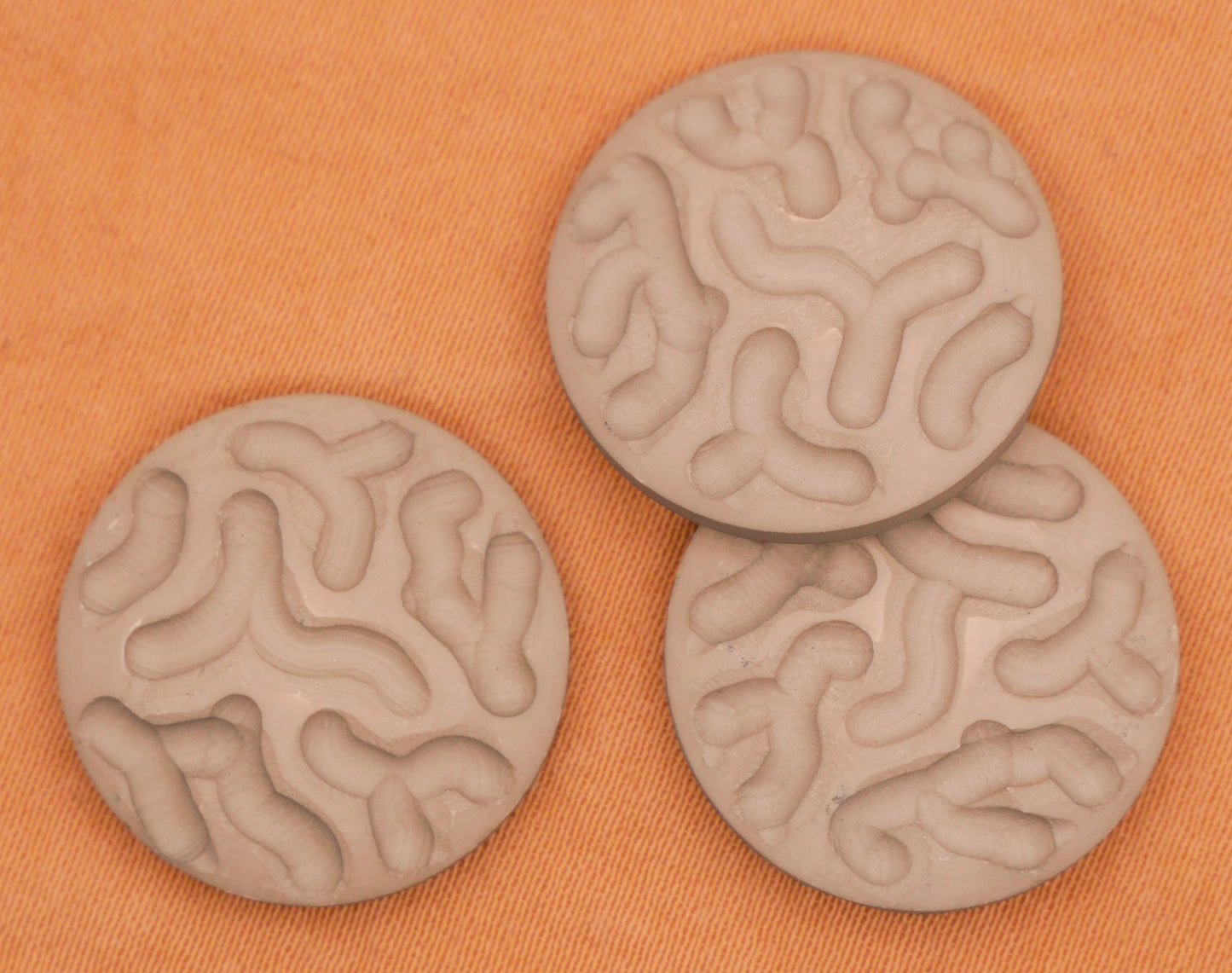 Crater Topography Planet Grey Vintage Plastic Button 19mm