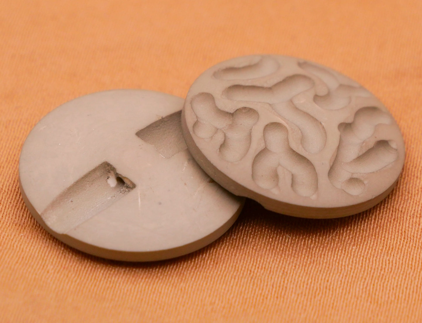 Crater Topography Planet Grey Vintage Plastic Button 19mm