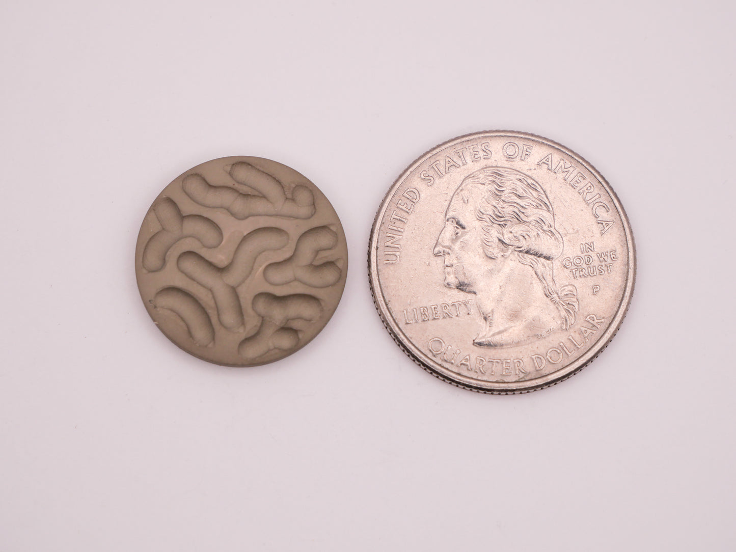 Crater Topography Planet Grey Vintage Plastic Button 19mm