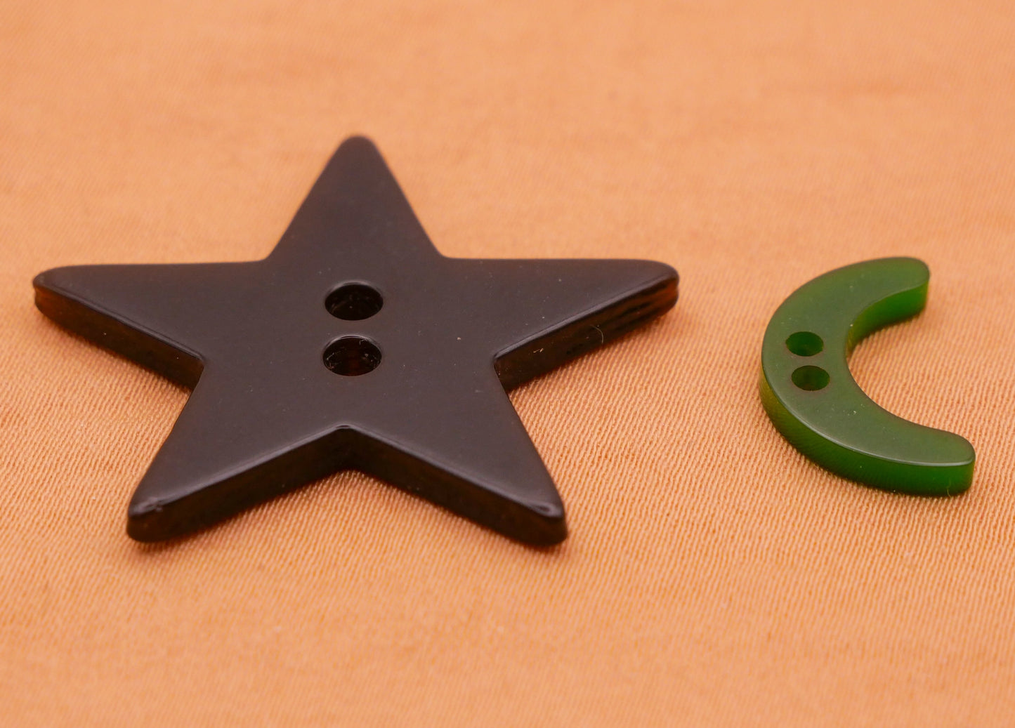Star or Crescent Moon Vintage Plastic Sew-Thru Button Various 10-31mm