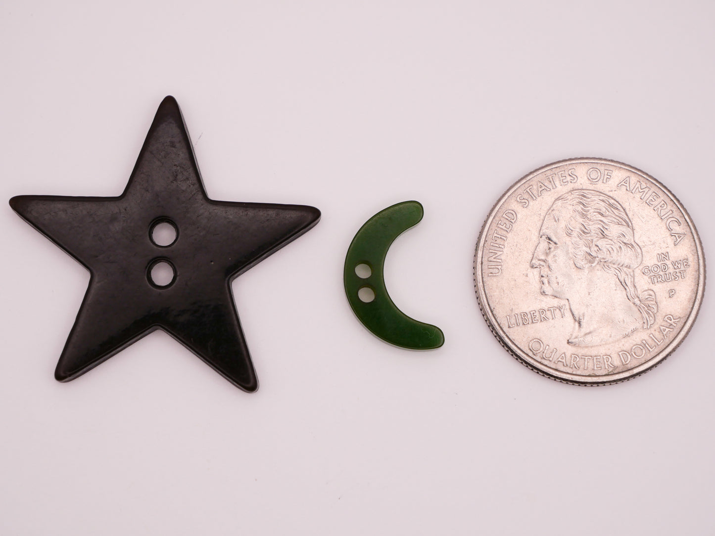 Star or Crescent Moon Vintage Plastic Sew-Thru Button Various 10-31mm