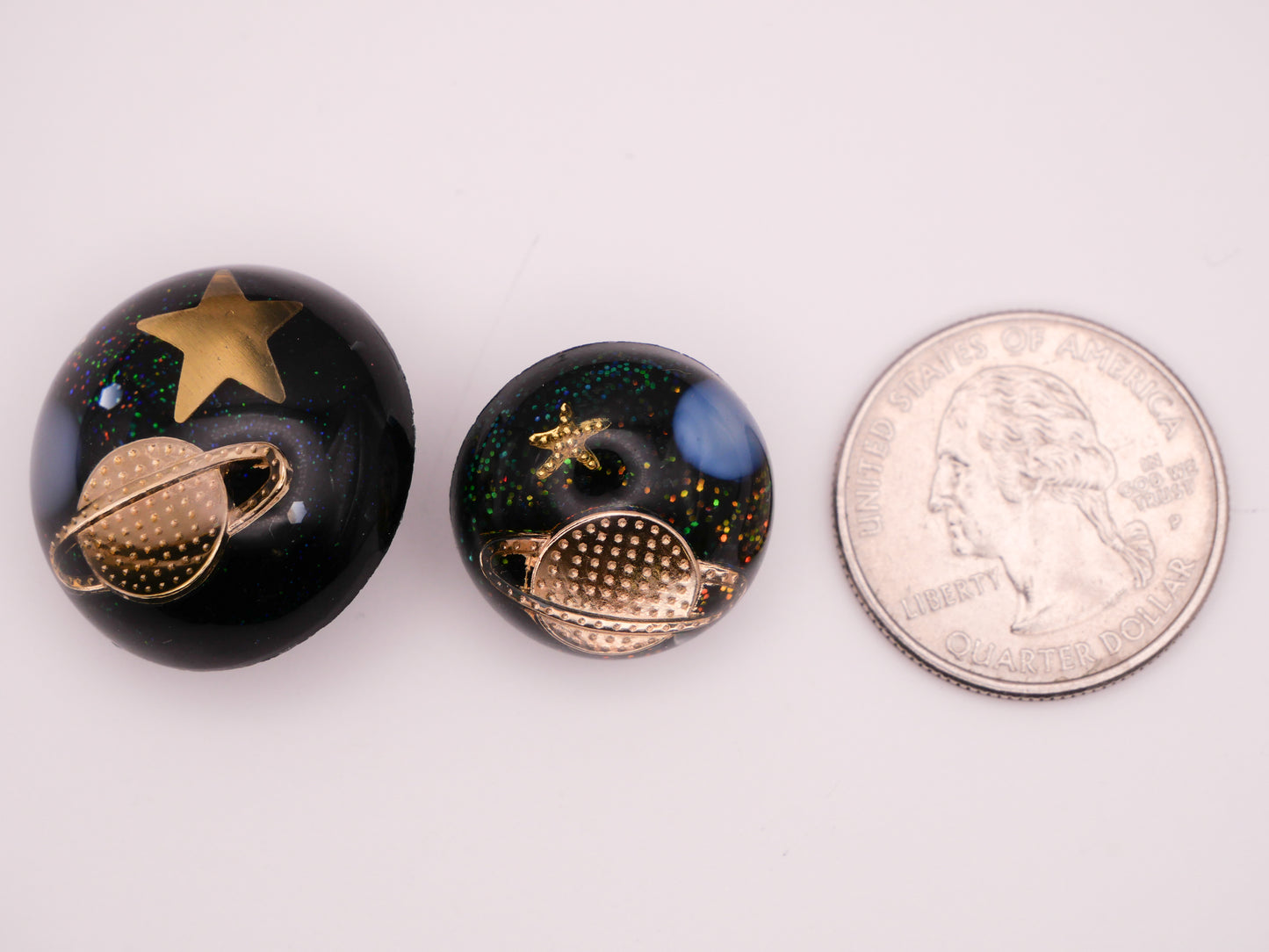Saturn Star Junque Style Dome Resin Plastic Button 19mm