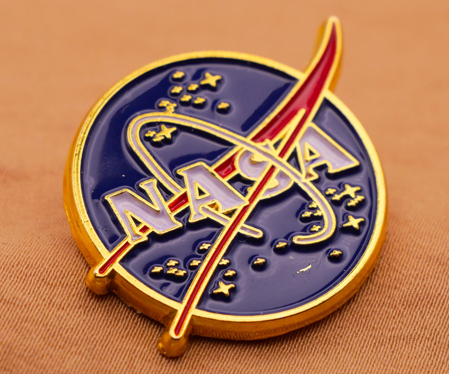 NASA Outer Space Exploration Verbal Enamel Metal Button 26x33mm
