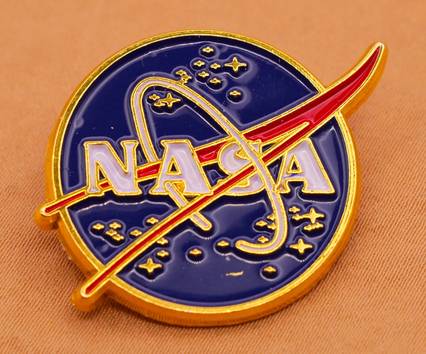 NASA Outer Space Exploration Verbal Enamel Metal Button 26x33mm