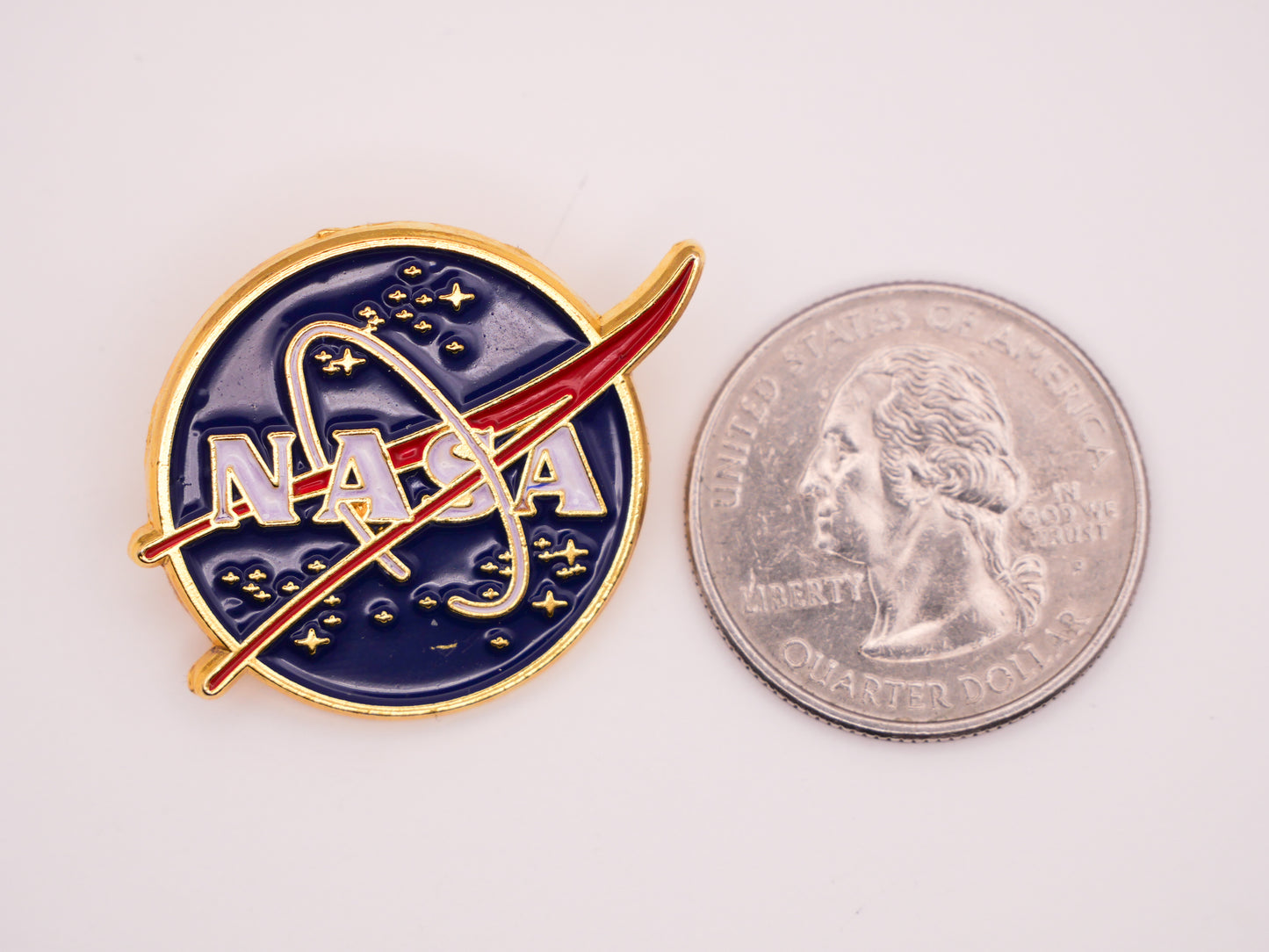 NASA Outer Space Exploration Verbal Enamel Metal Button 26x33mm