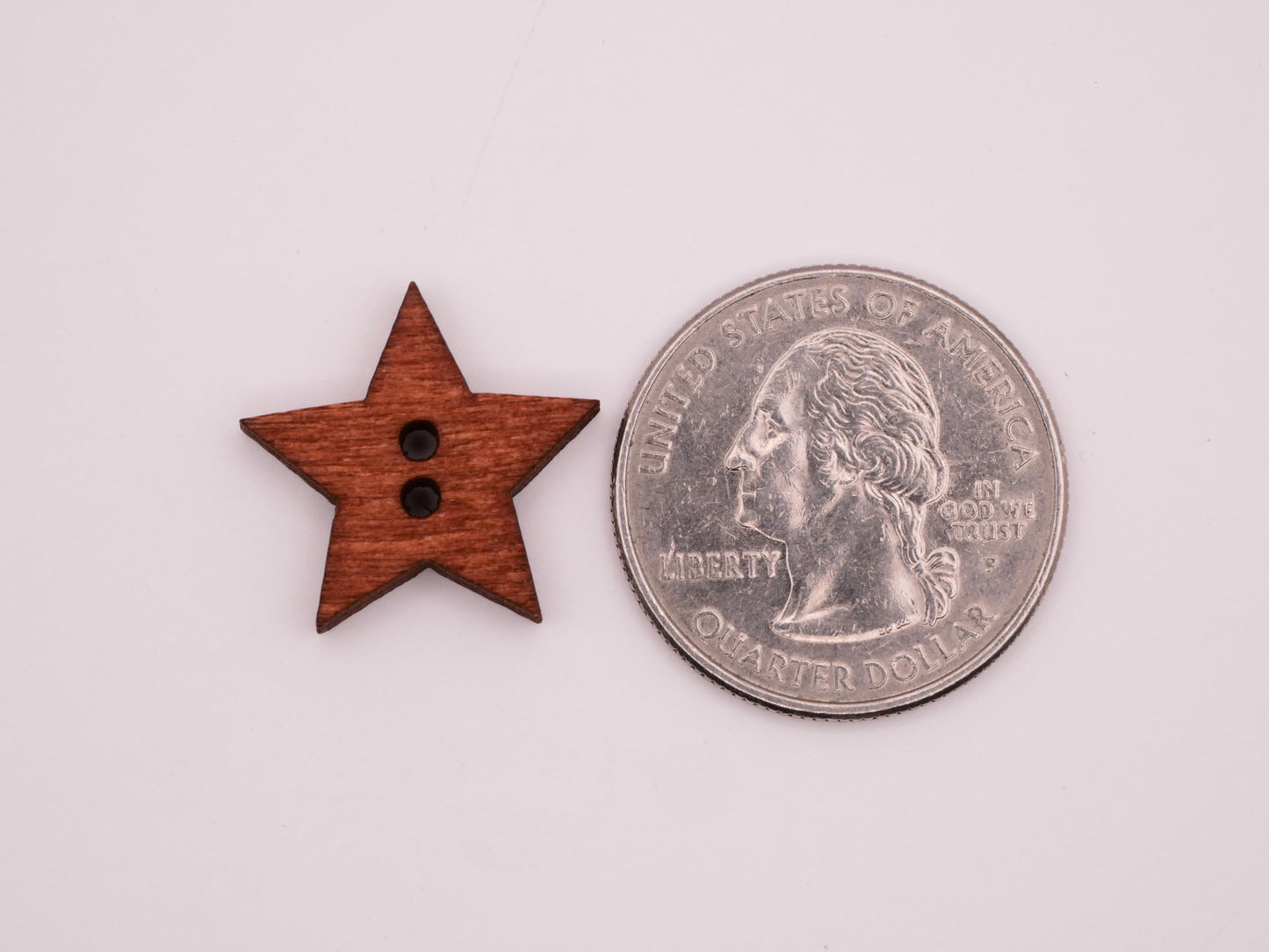 Star Stained Wood Sew-Thru Set of Ten Buttons 18mm