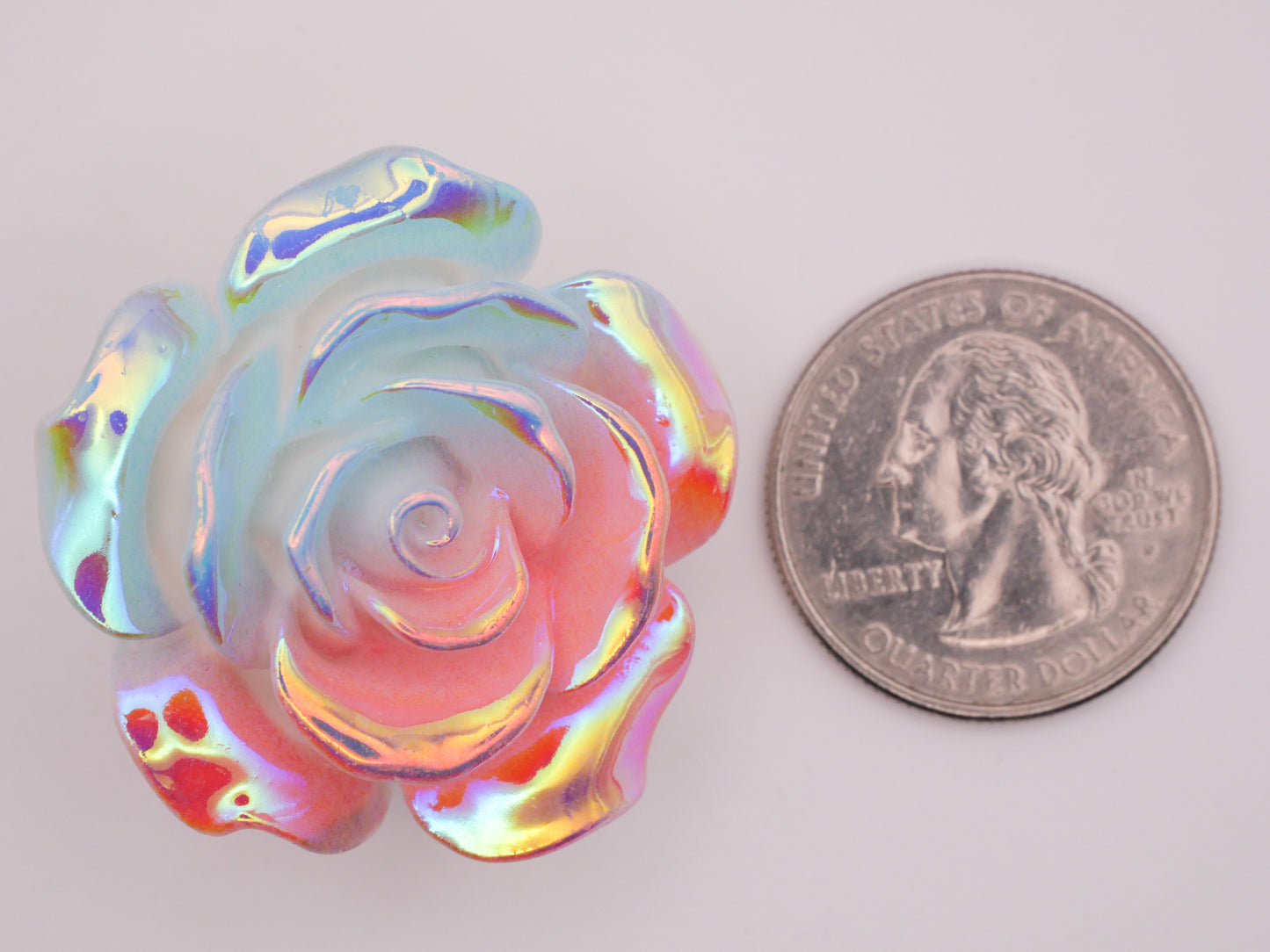 Flower Rose Two-Tone Tie Dye Look Large Plastic Button Various 36mm