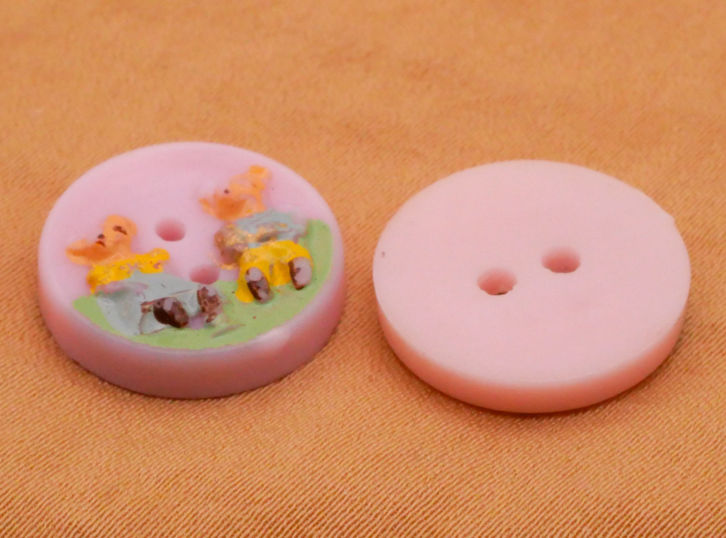 Bear Friends Pastel Vintage Plastic Button Various 16mm